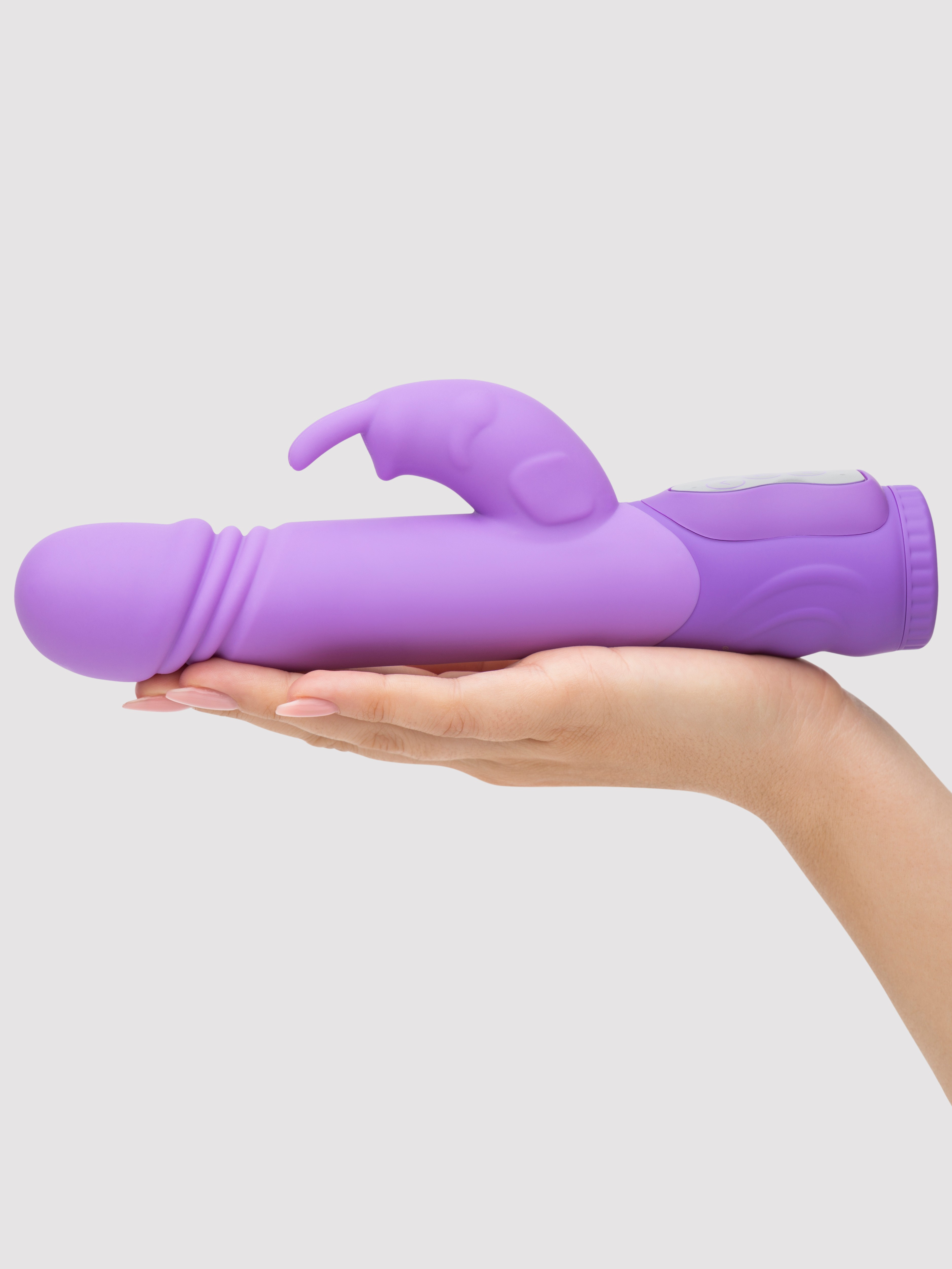 Lovehoney Dream Rabbit Rechargeable Silicone Thrusting Rabbit Vibrator, Purple, hi-res