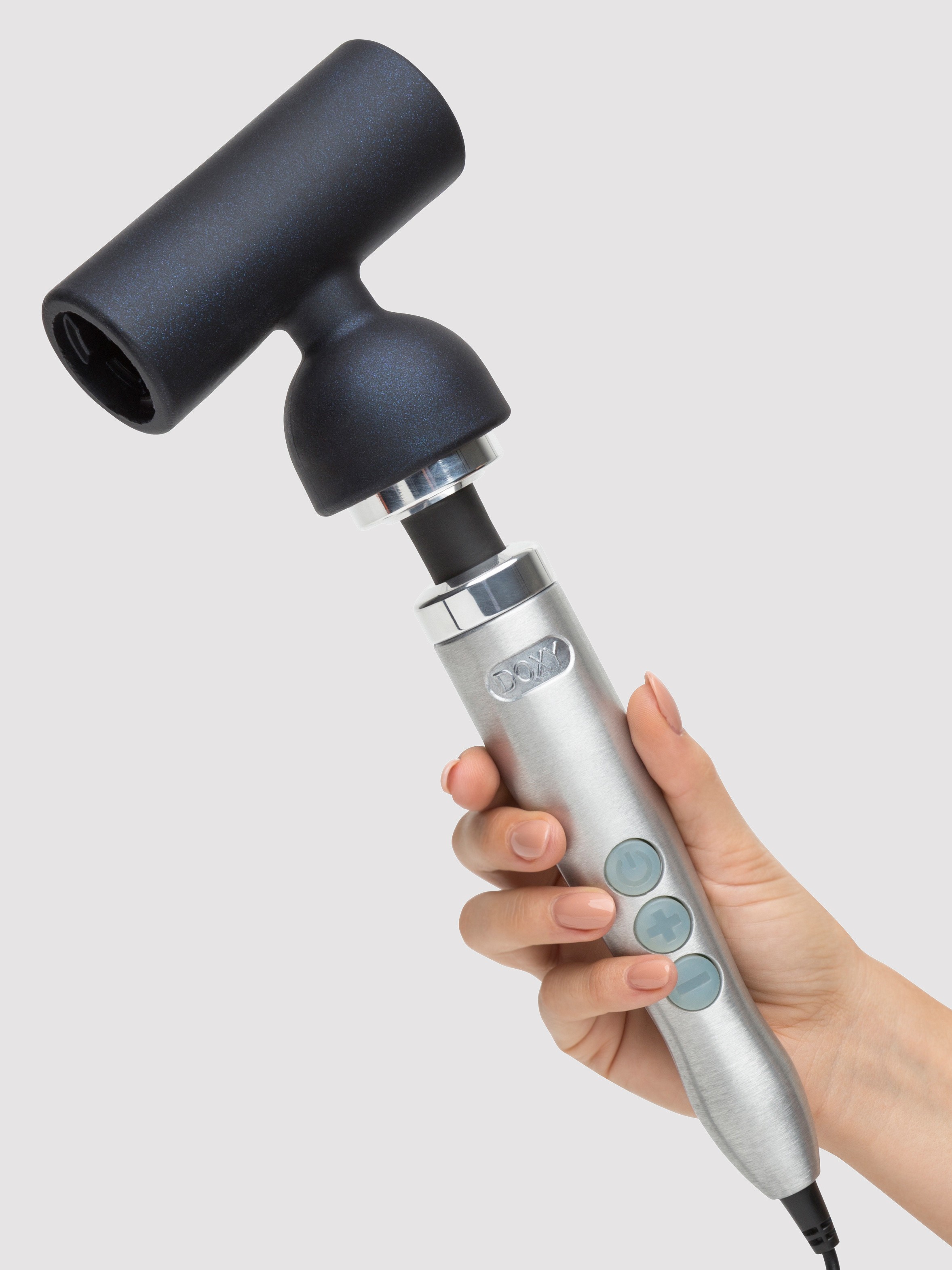 Doxy Number 3 Silicone Masturbator Sleeve Wand Attachment, Black, hi-res