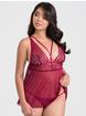Lovehoney Late Night Liaison Blue Lace Babydoll Set, Red, hi-res