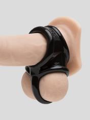 Oxballs Superior Cock and Ball Sling with Ball Divider, Black, hi-res
