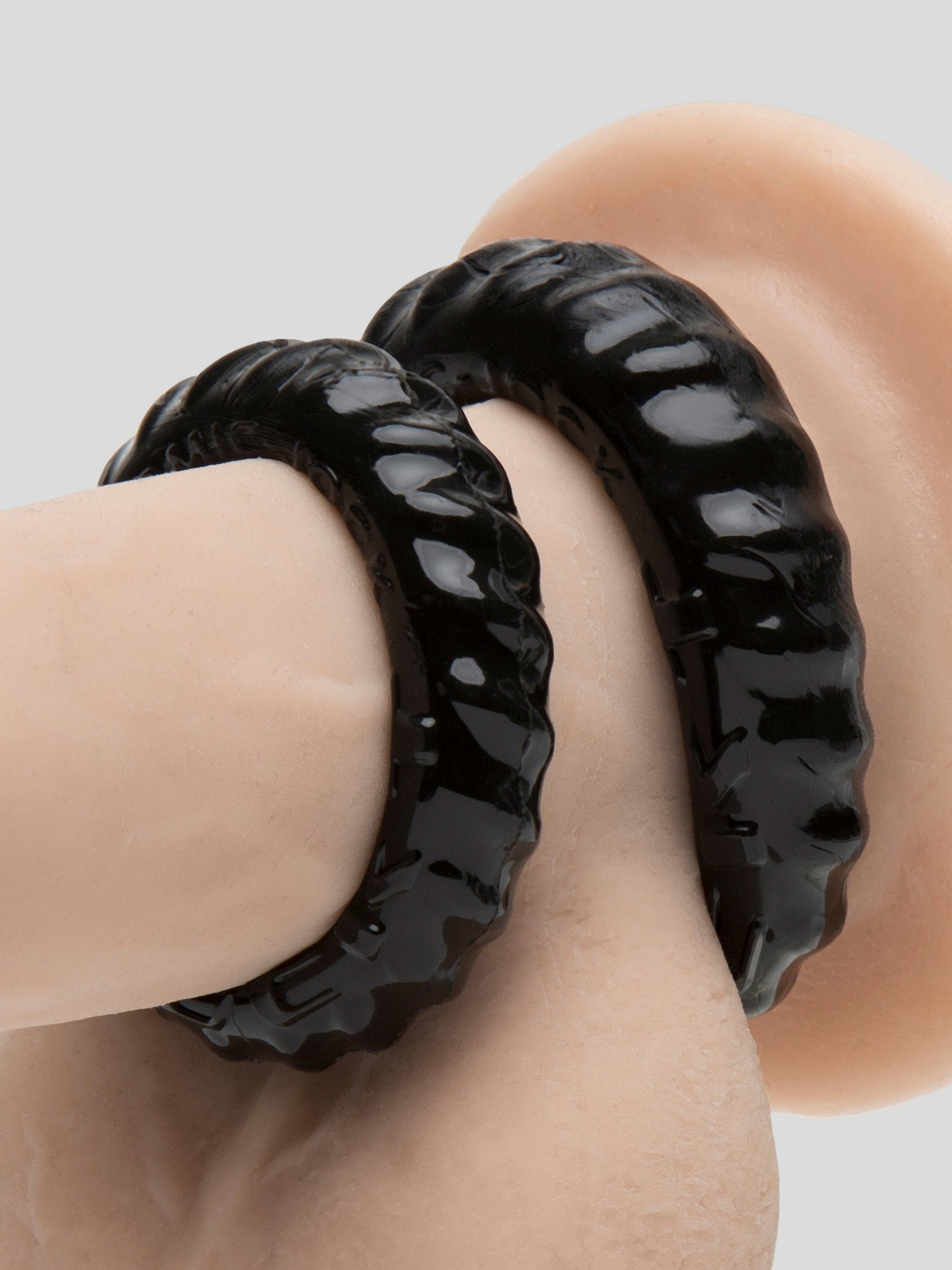 Oxballs Cock Ring and Ball Ring Set (2 Pack), Black, hi-res