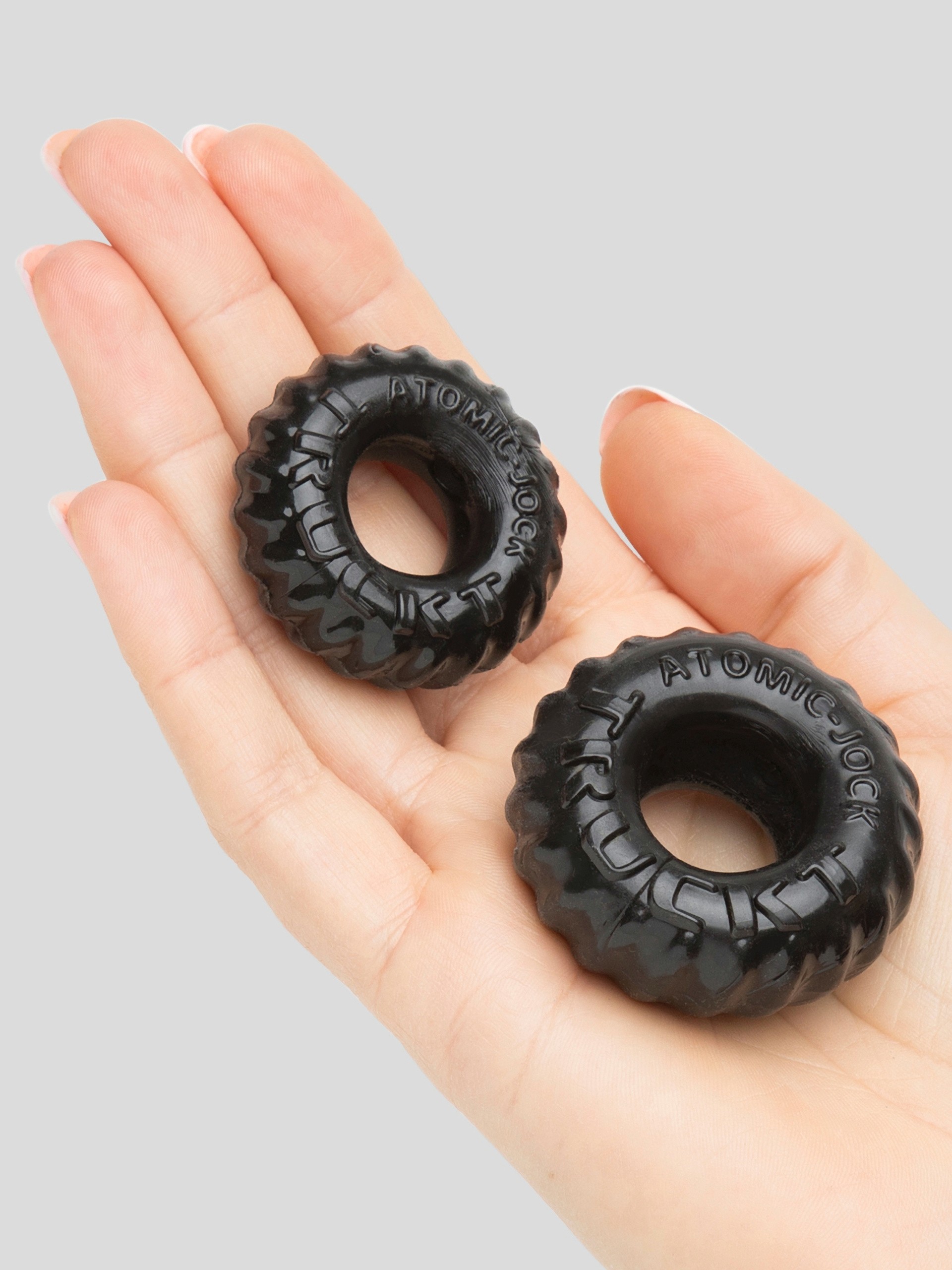 Oxballs Cock Ring and Ball Ring Set (2 Pack), Black, hi-res