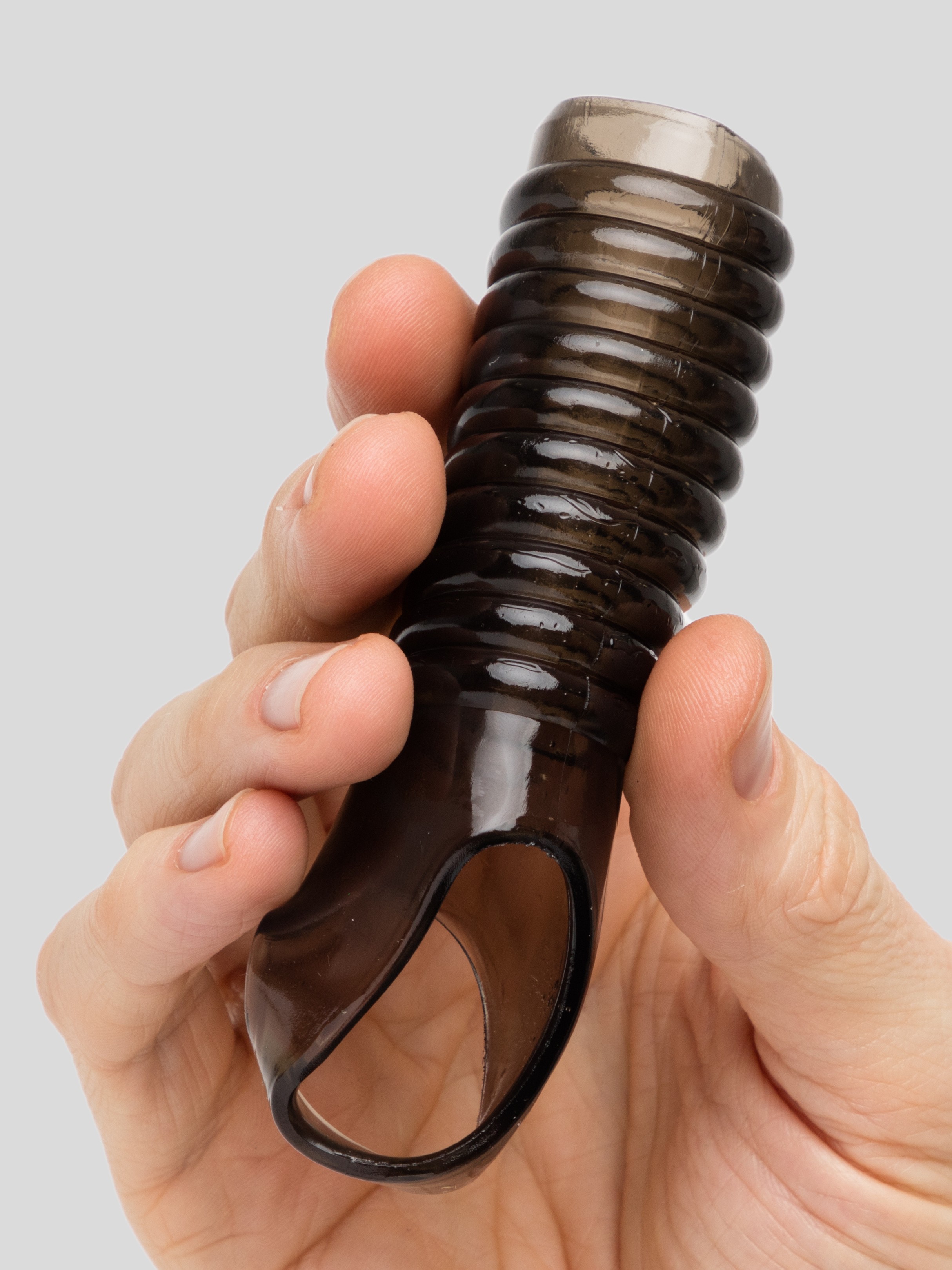 Stimulation Enhancer Textured Penis Sleeve, Black, hi-res