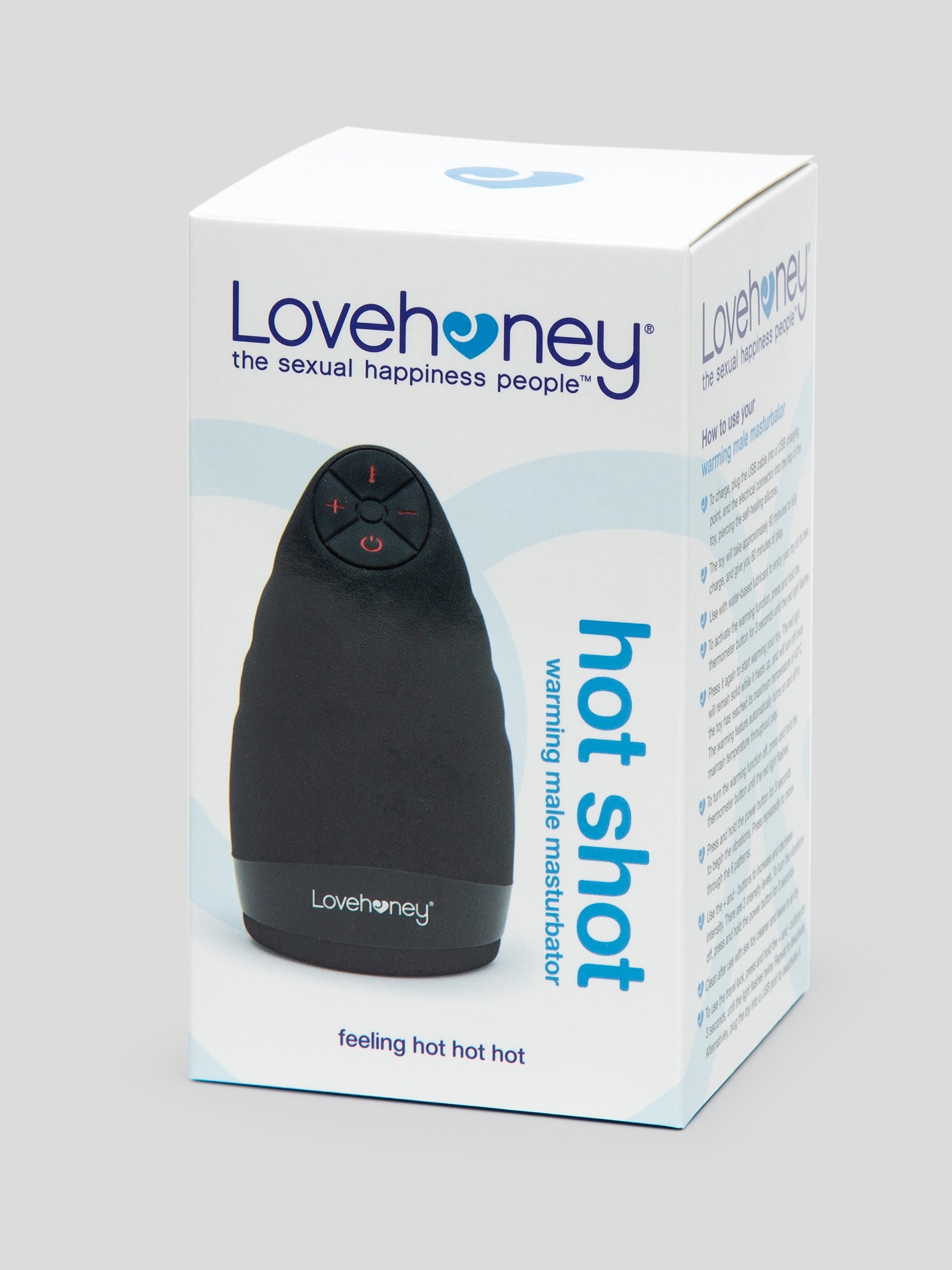 Lovehoney Hot Shot Rechargeable Warming Male Masturbator, Black, hi-res