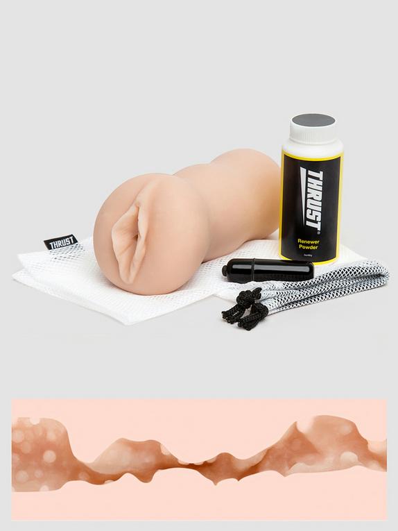 THRUST Pro Mini Real Deal Self-Lubricating Male Masturbator Kit 275g, Flesh Pink, hi-res