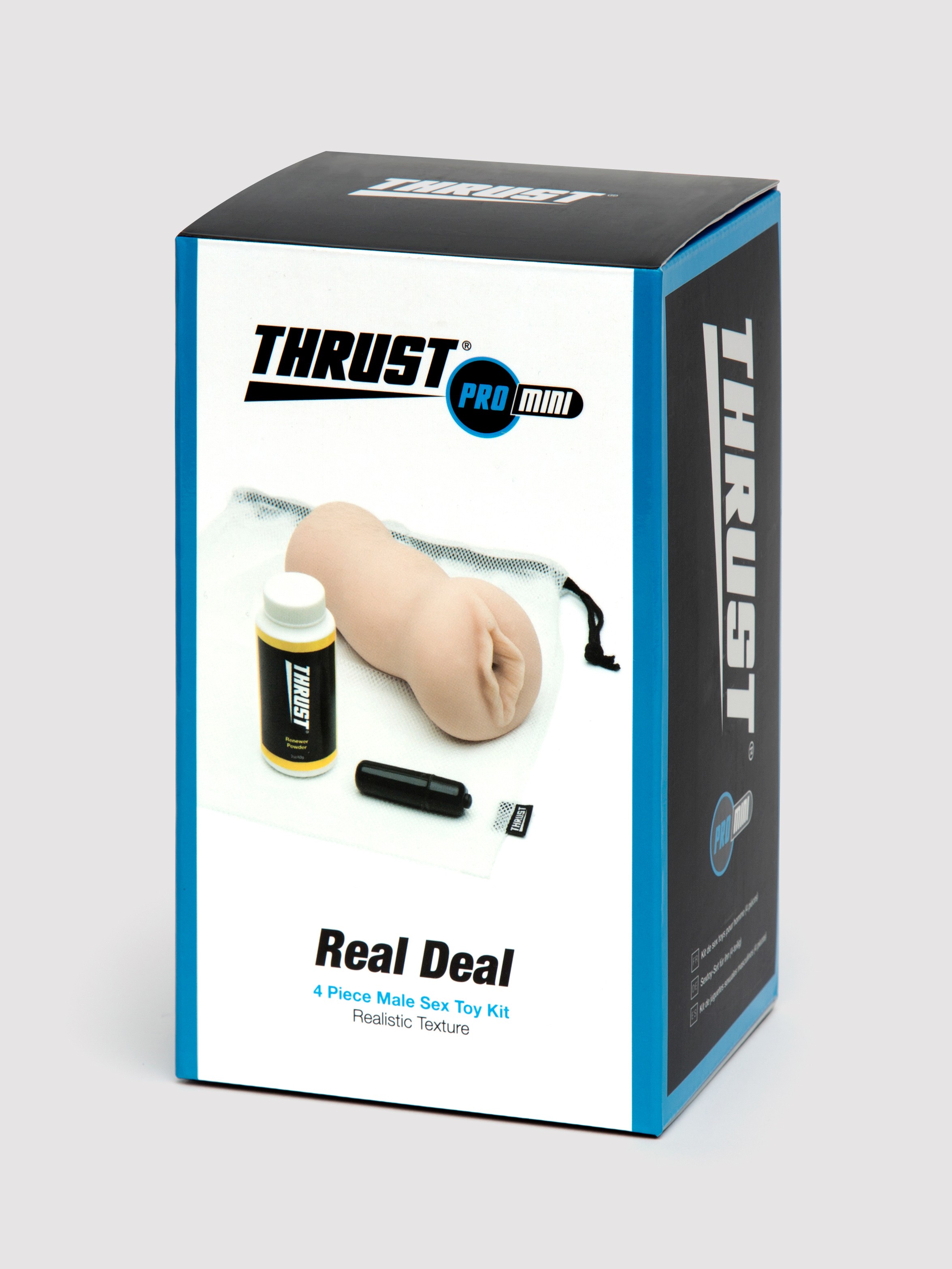 THRUST Pro Mini Real Deal Self-Lubricating Male Masturbator Kit 275g, Flesh Pink, hi-res