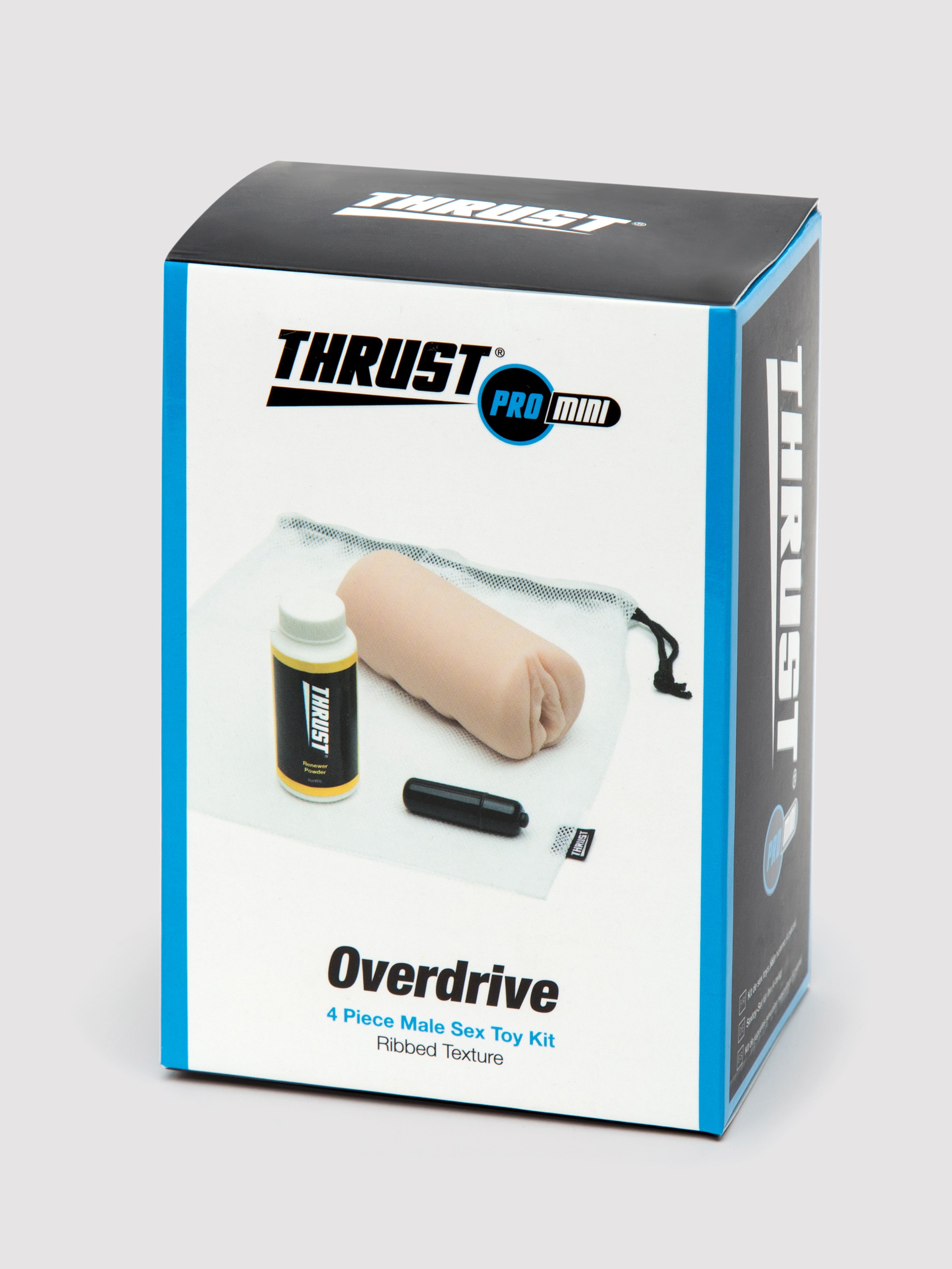 THRUST Pro Mini Overdrive Self-Lubricating Male Masturbator Kit 9.1oz, Flesh Pink, hi-res