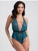 Lovehoney Barely There Sheer Crotchless Teddy, Green, hi-res