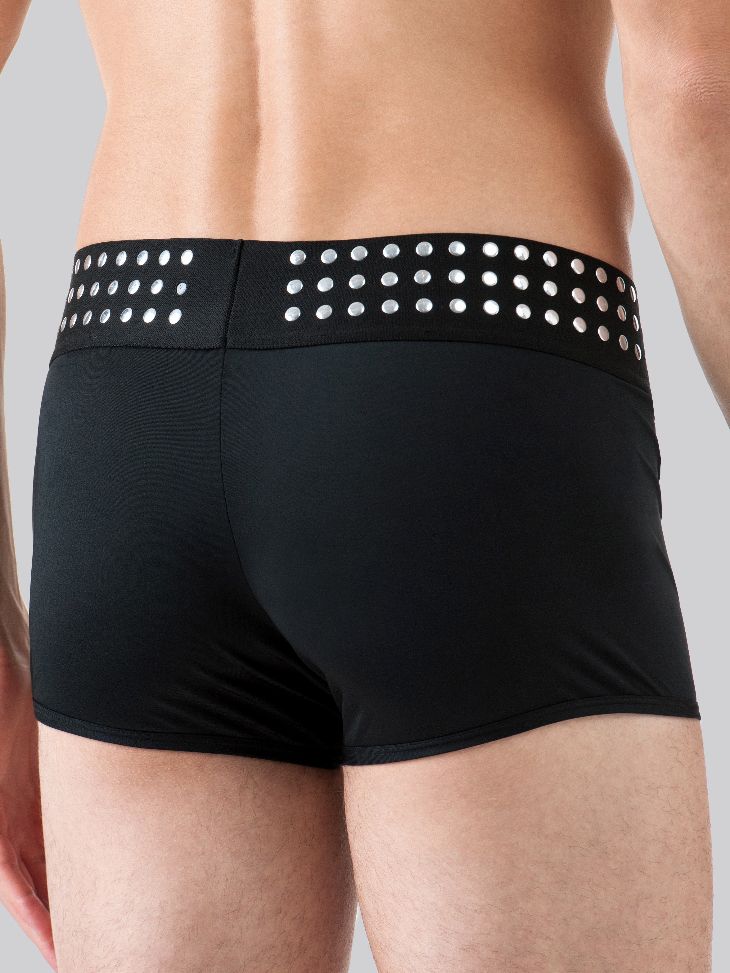 LHM Black Studded Boxer Shorts, Black, hi-res