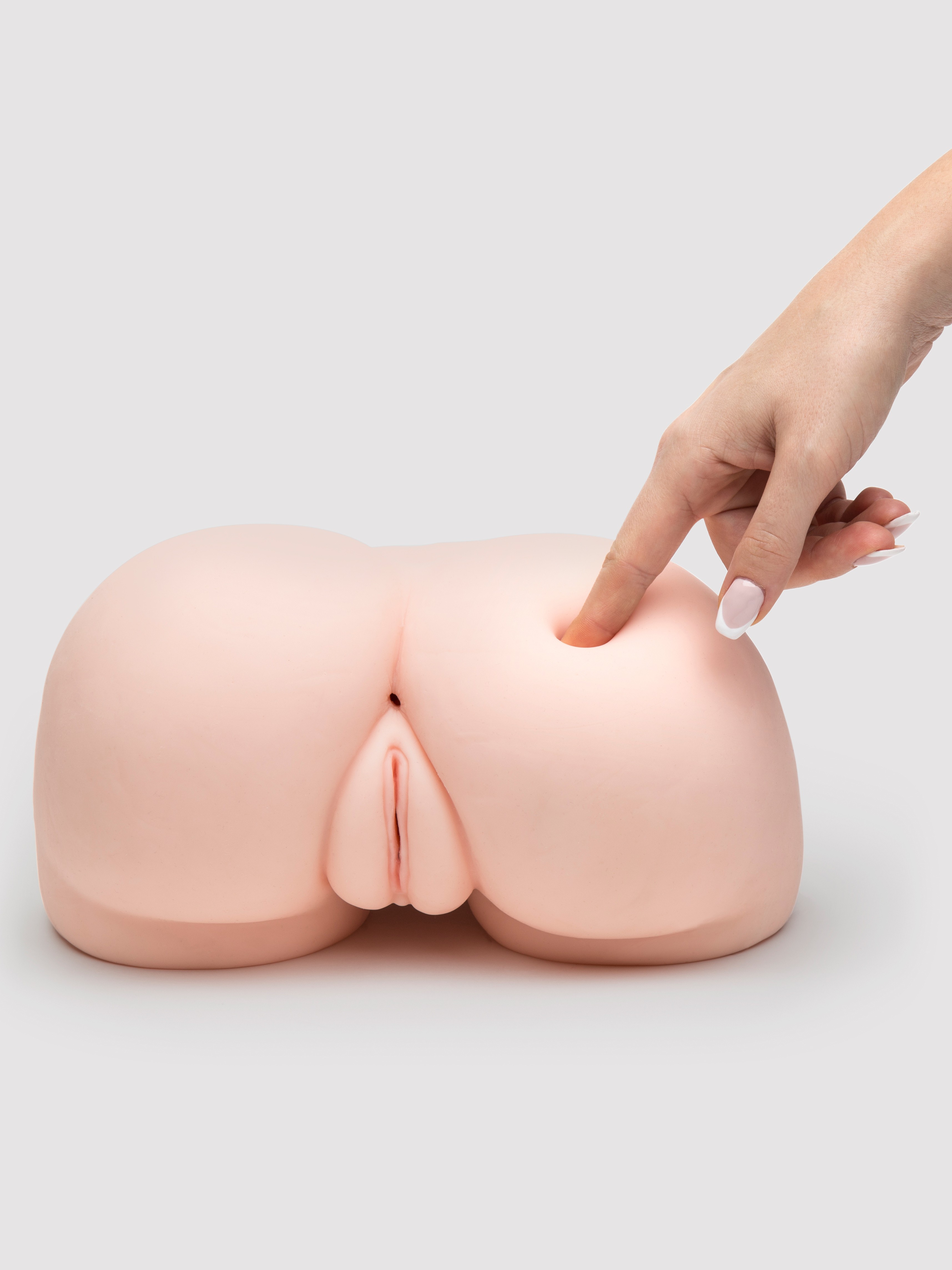 Dirty Talk Interactive Realistic Vagina and Ass Masturbator, Flesh Pink, hi-res