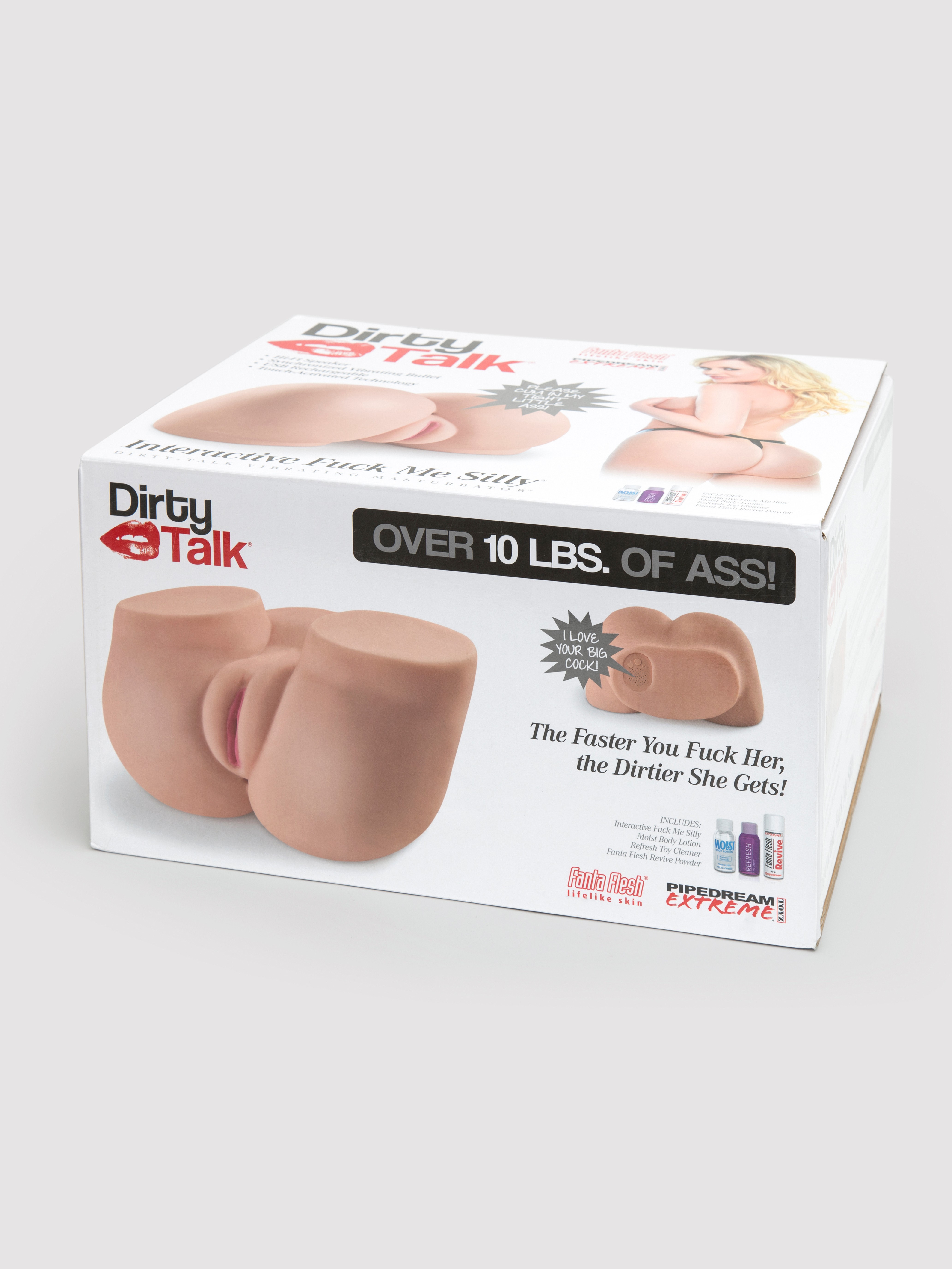 Dirty Talk Interactive Realistic Vagina and Ass Masturbator, Flesh Pink, hi-res