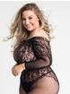 Lovehoney Plus Size All About That Lace Fishnet Bodystocking, Black, hi-res