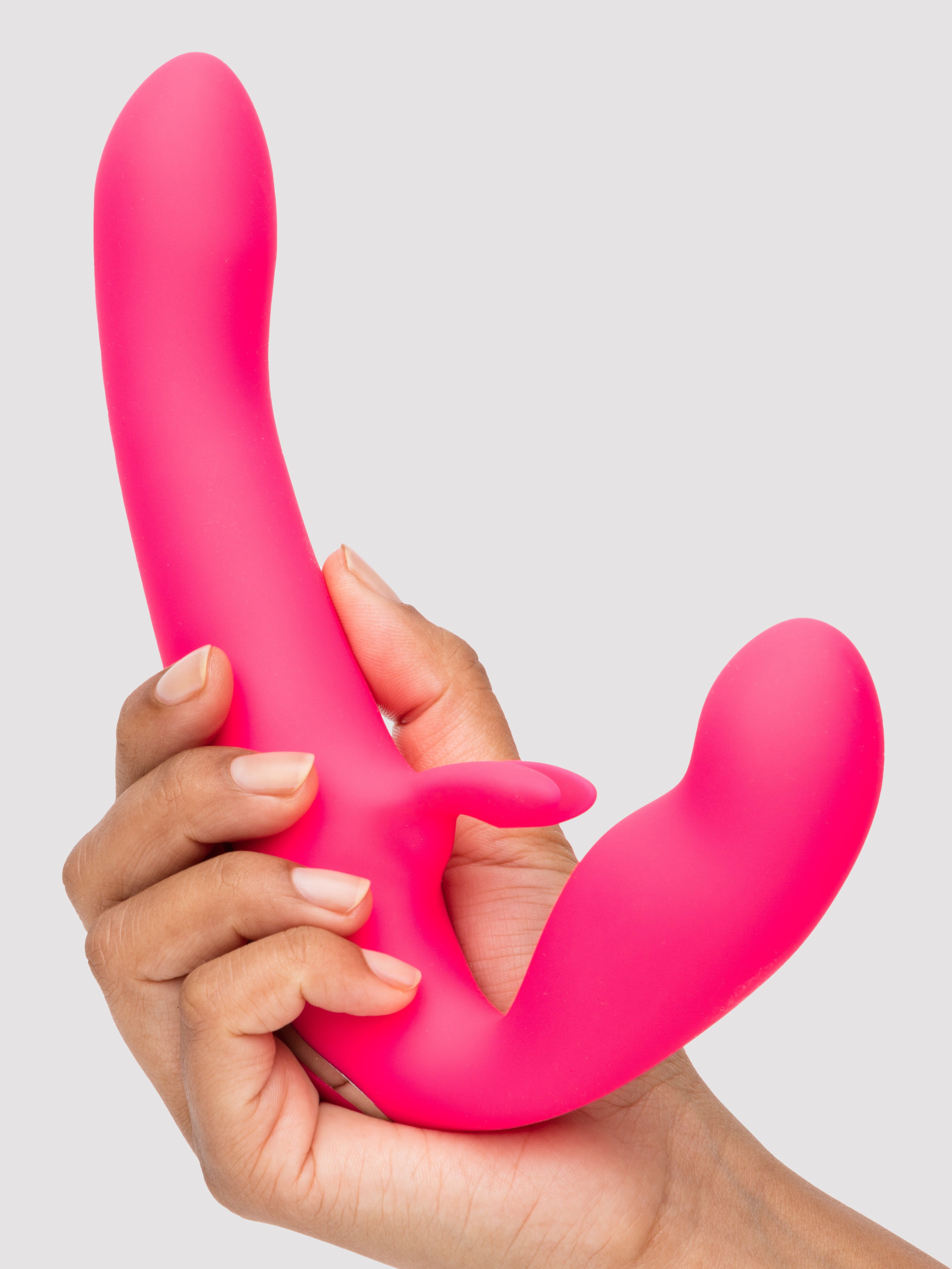 Happy Rabbit Rechargeable Vibrating Strapless Strap-On, Pink, hi-res