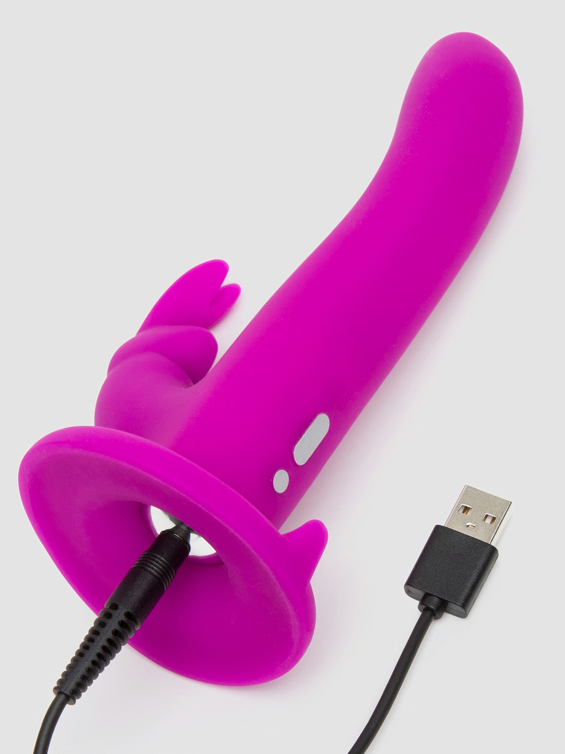 Happy Rabbit Rechargeable Vibrating Strap-On Harness Set, Purple, hi-res