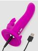 Happy Rabbit Rechargeable Vibrating Strap-On Harness Set, Purple, hi-res