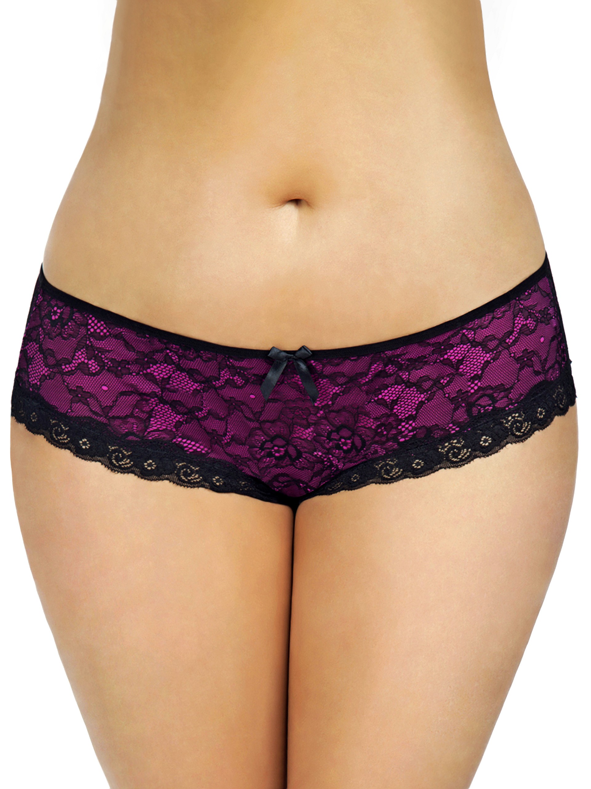 Oh La La Cheri Red and Black Cage-Back Panties, Pink, hi-res