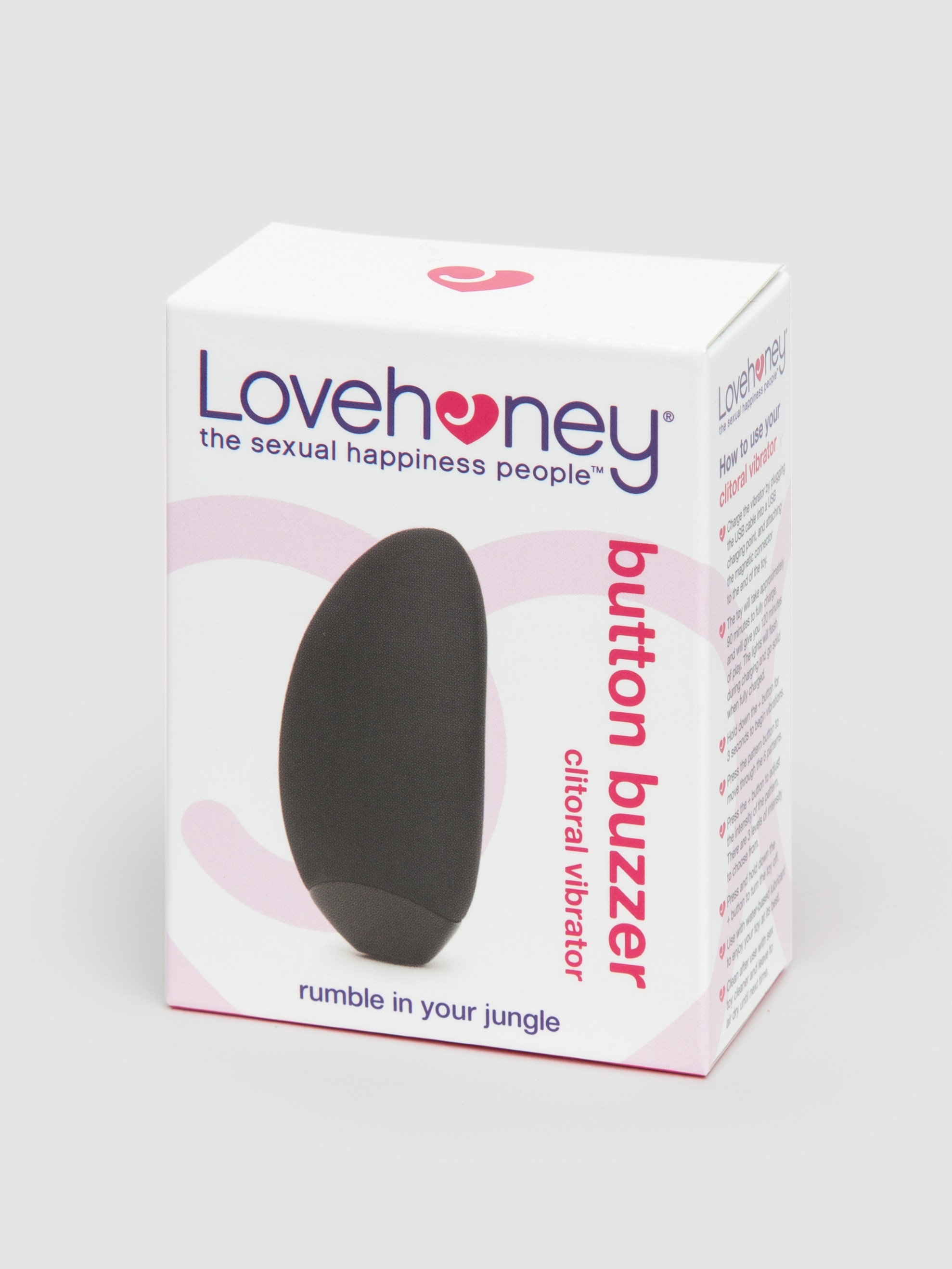 Lovehoney Button Buzzer Rechargeable Clitoral Vibrator, Black, hi-res