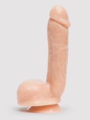 Gode ventouse réaliste testicules 18 cm, Couleur rose chair, hi-res