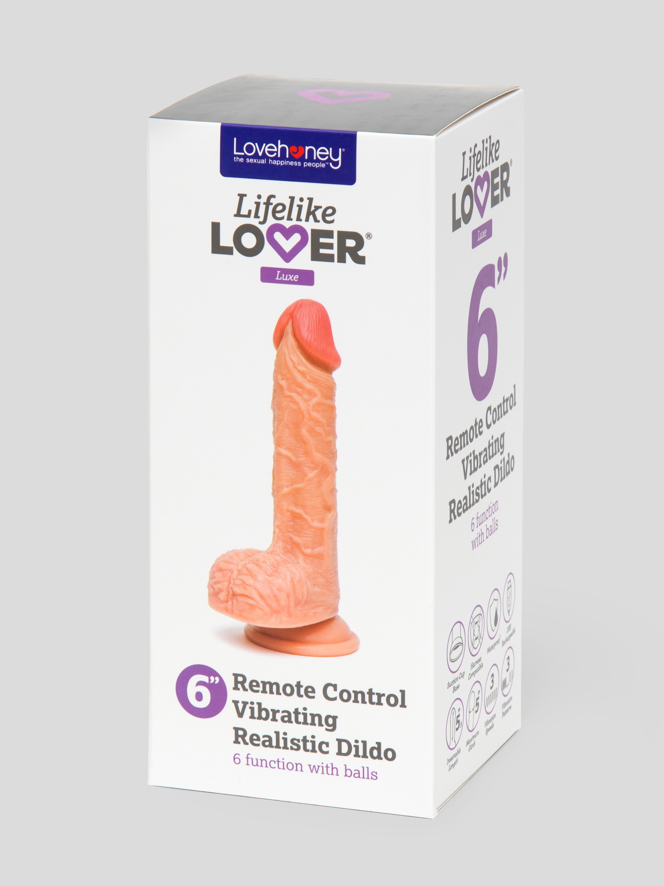 Lifelike Lover Luxe Realistic Feel Rechargeable Remote Control Dildo 6 Inch, Flesh Pink, hi-res