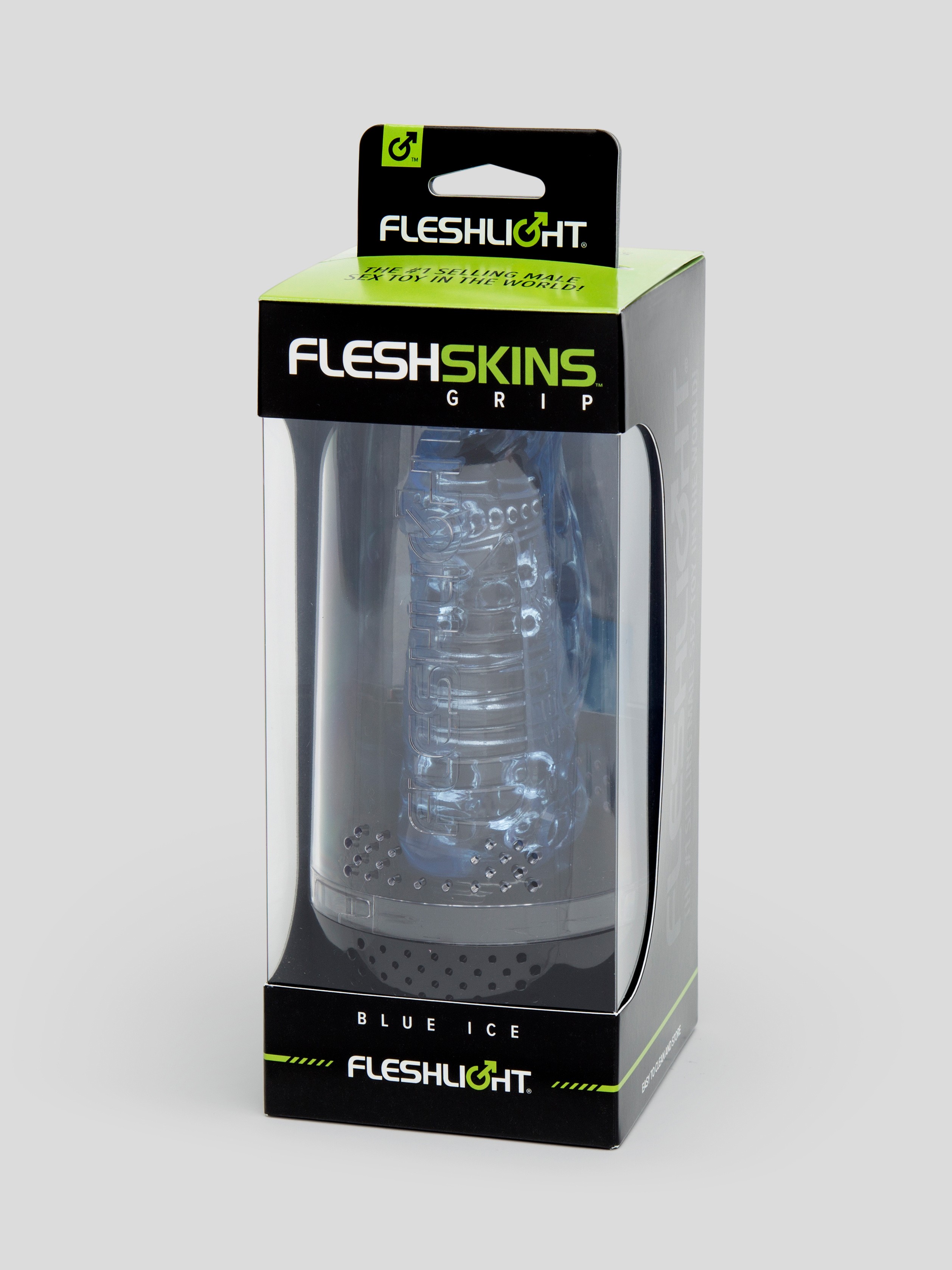 Fleshlight Fleshskins Grip Ice Stroker with Case, Clear, hi-res