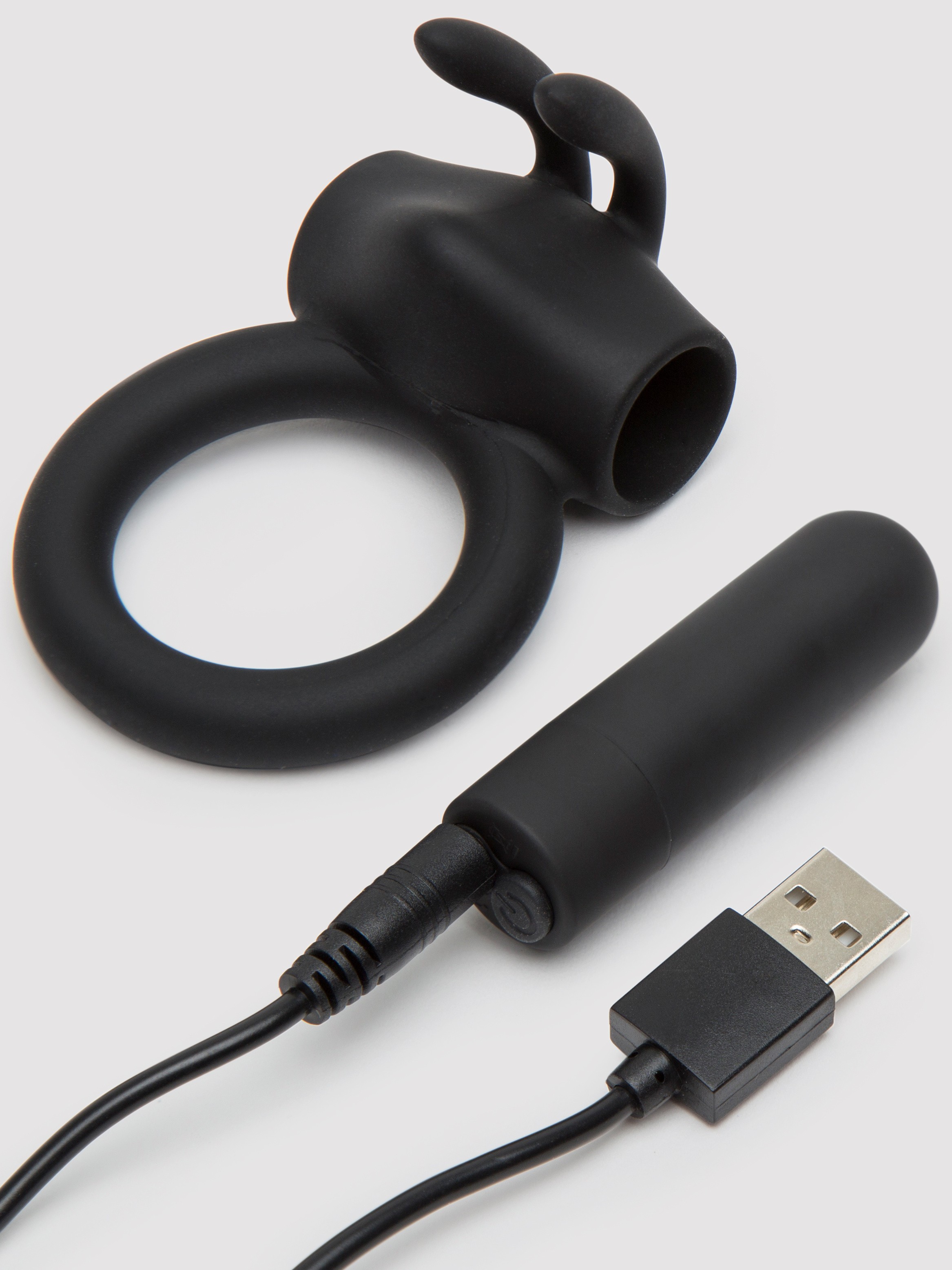 Lovehoney Ring It On Rechargeable Vibrating Rabbit Cock Ring, Black, hi-res