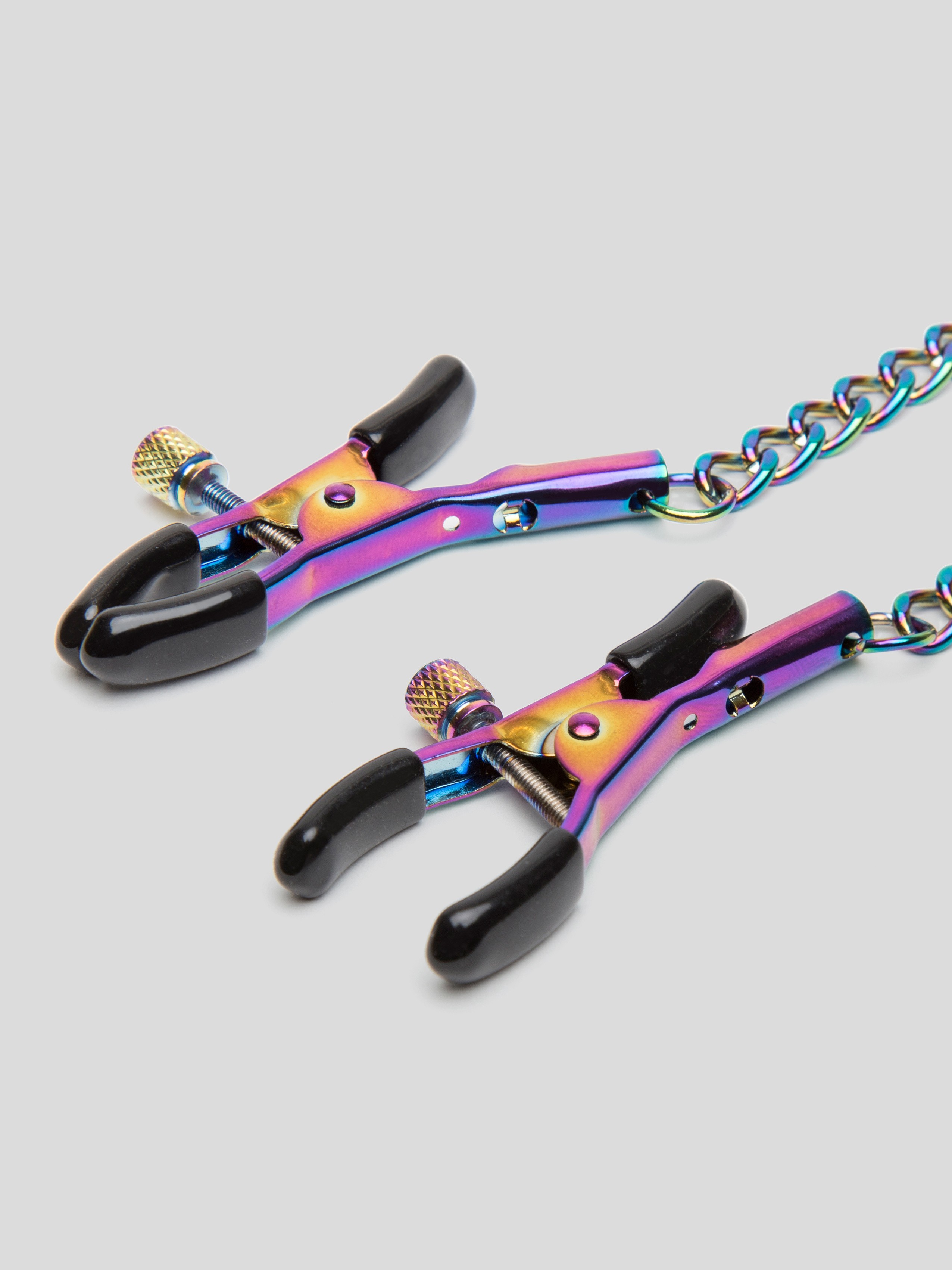 Bondage Boutique Rainbow Nipple Clamps, Rainbow, hi-res