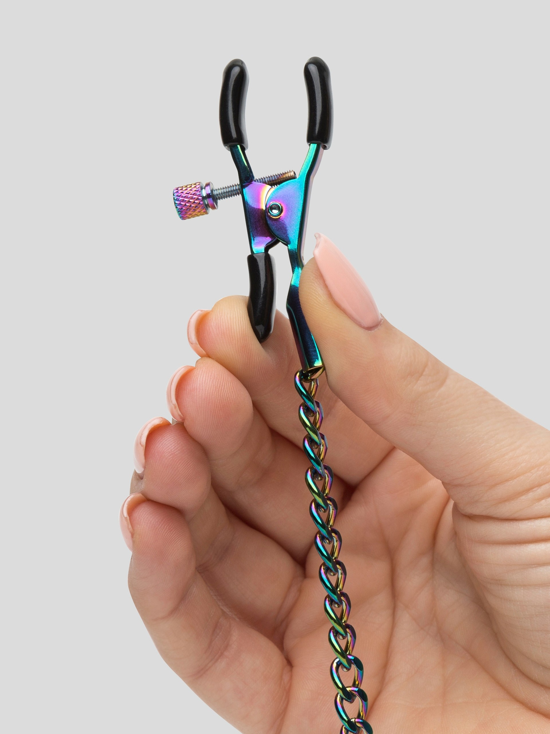 Bondage Boutique Rainbow Nipple Clamps, Rainbow, hi-res