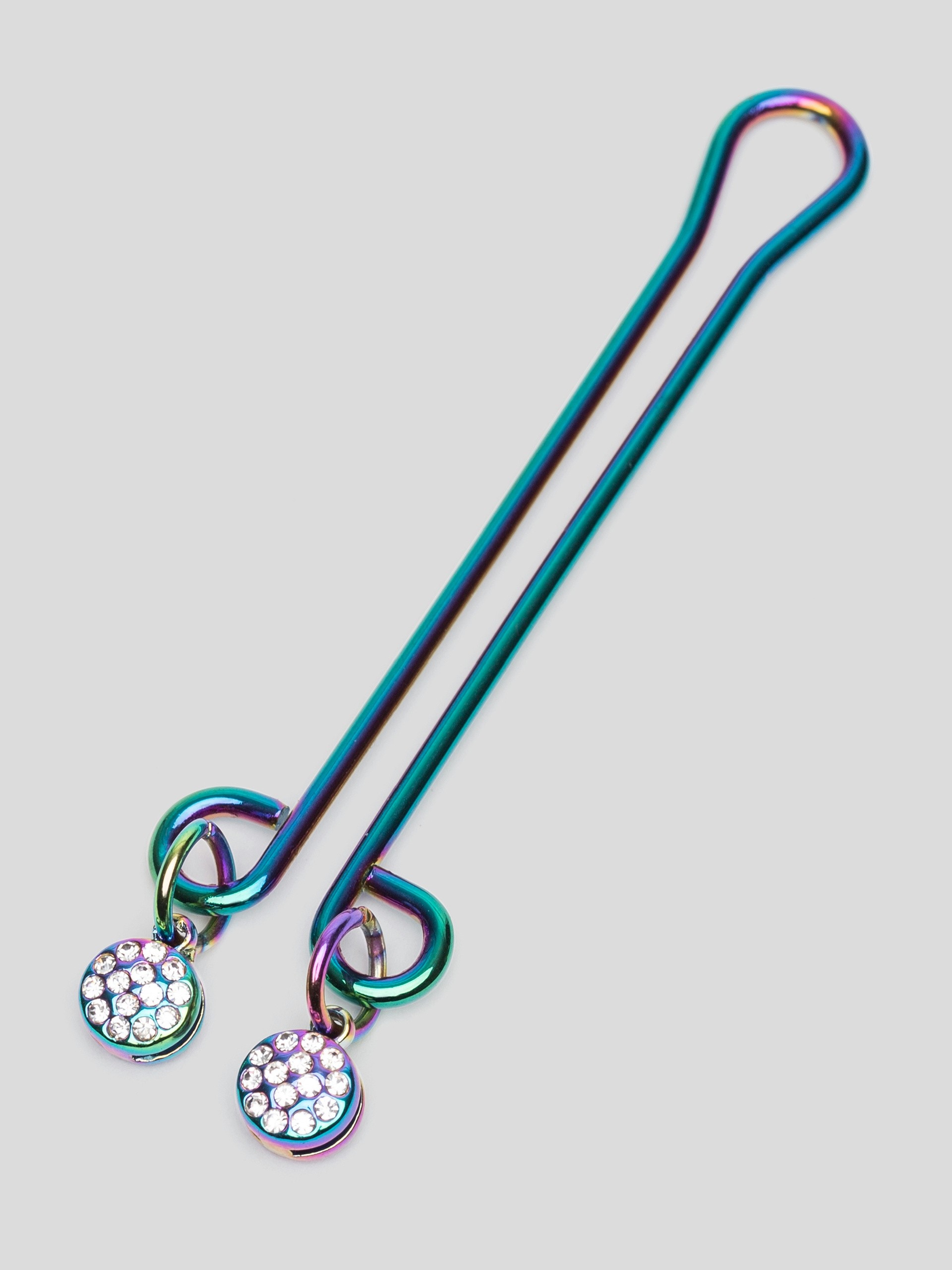 Bondage Boutique Jewelled Rainbow Clitoral Clamp, Rainbow, hi-res