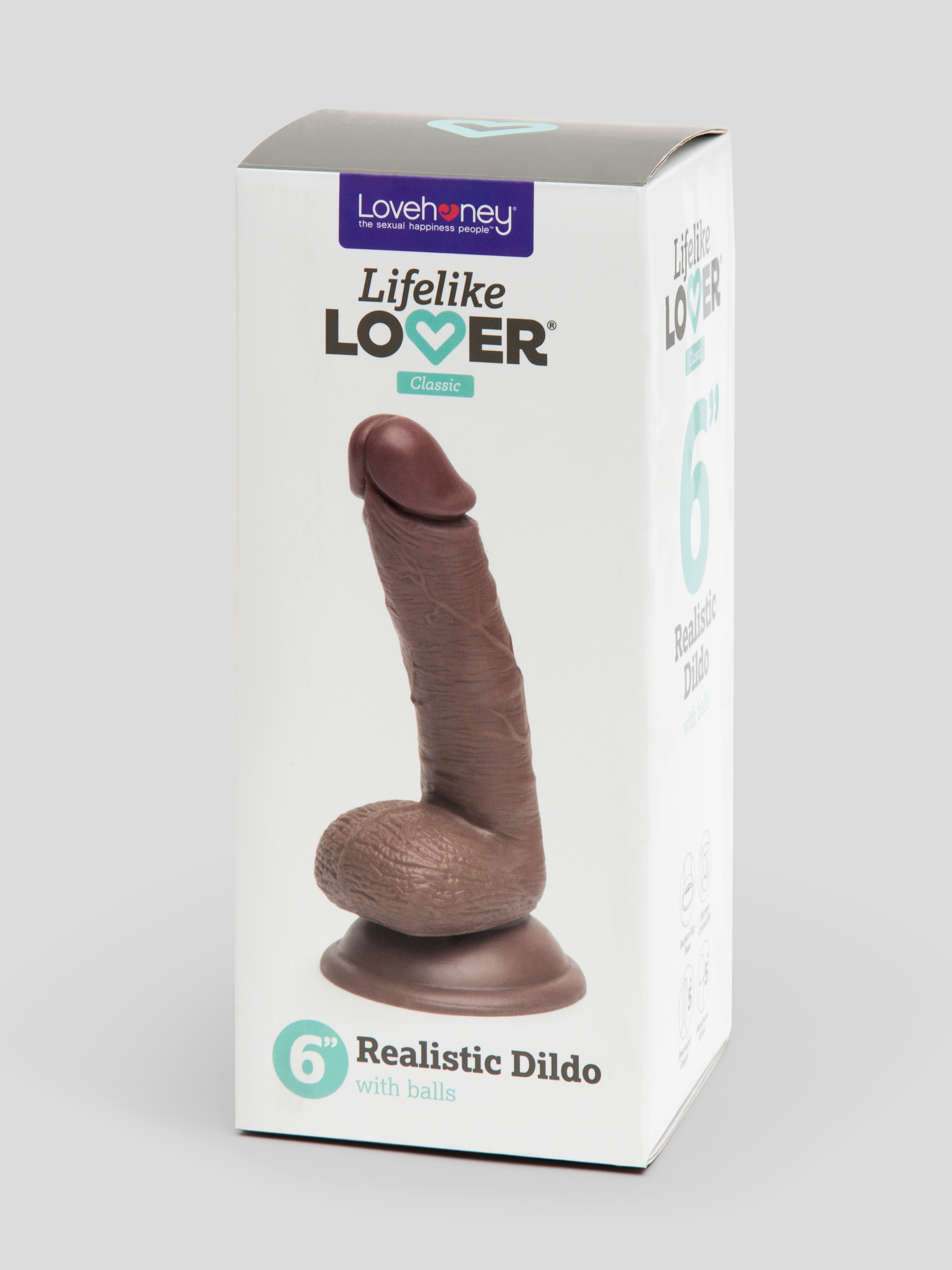 Lifelike Lover Classic Realistic Dildo 6 Inch, Flesh Brown, hi-res