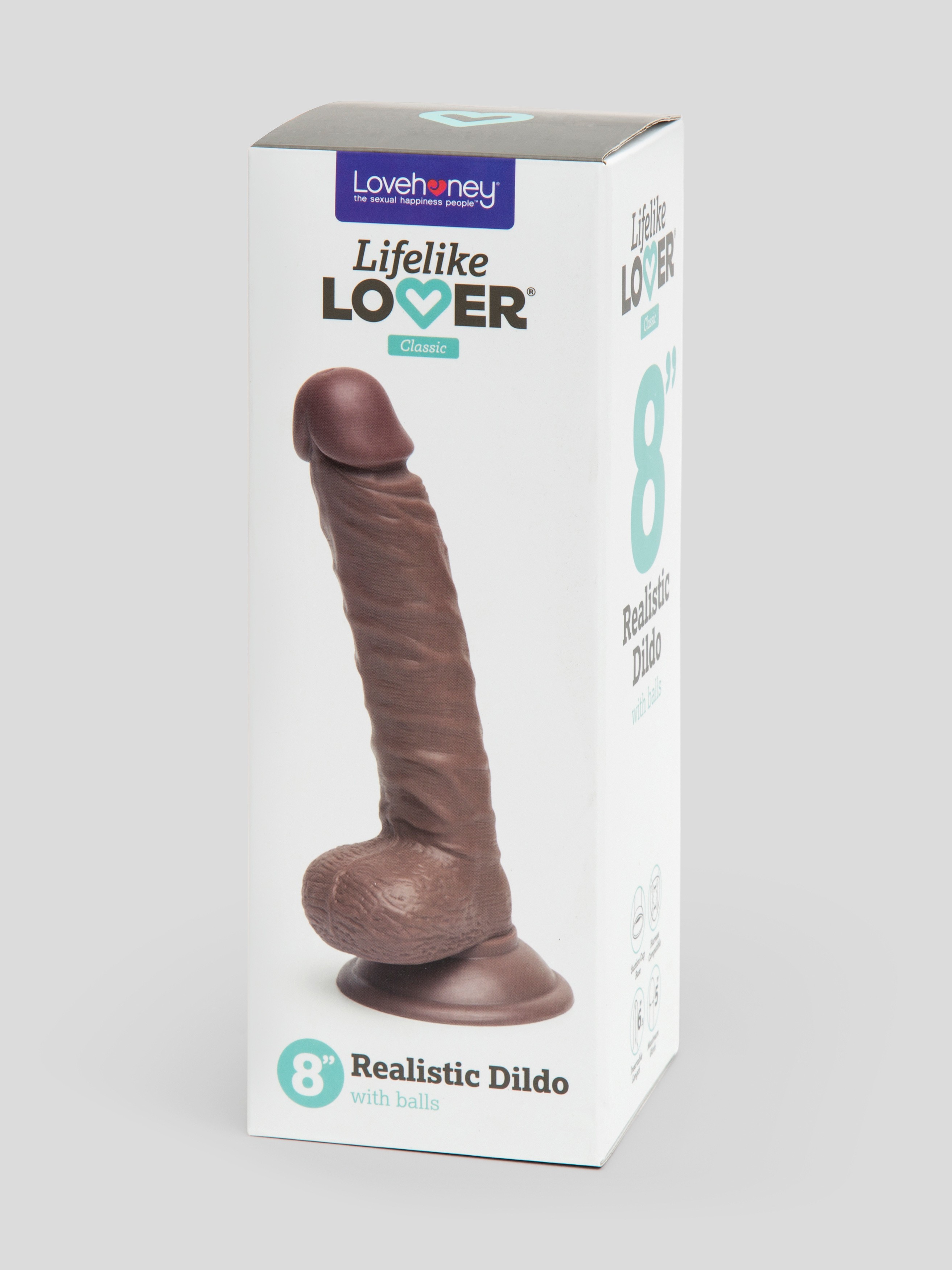 Lifelike Lover Classic Realistic Dildo 8 Inch, Flesh Brown, hi-res