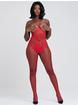 Lovehoney Treasure Chest Fishnet Crotchless Bodystocking, Red, hi-res