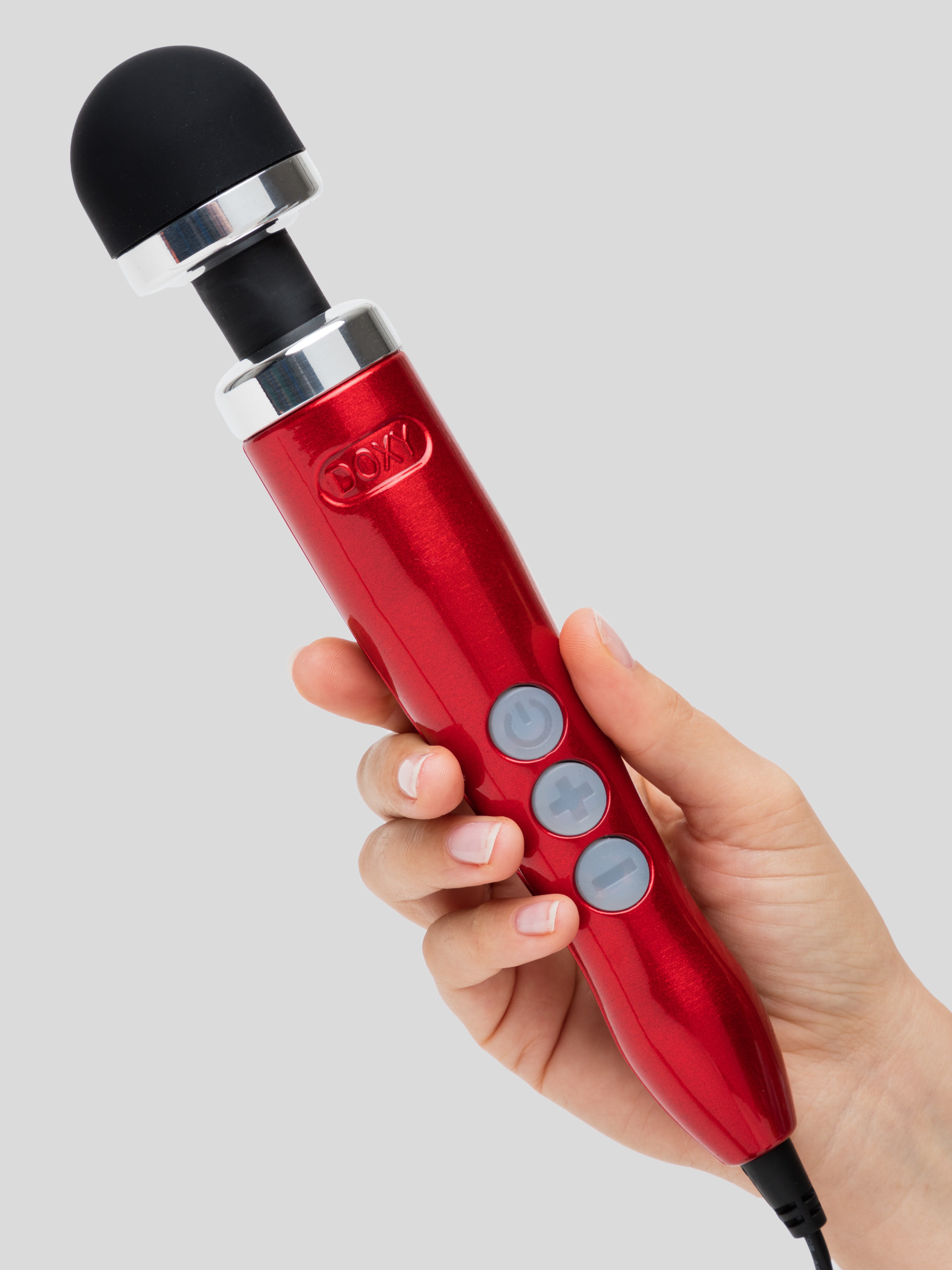 Doxy Number 3 Candy Extra Powerful Travel Wand Massager, Red, hi-res