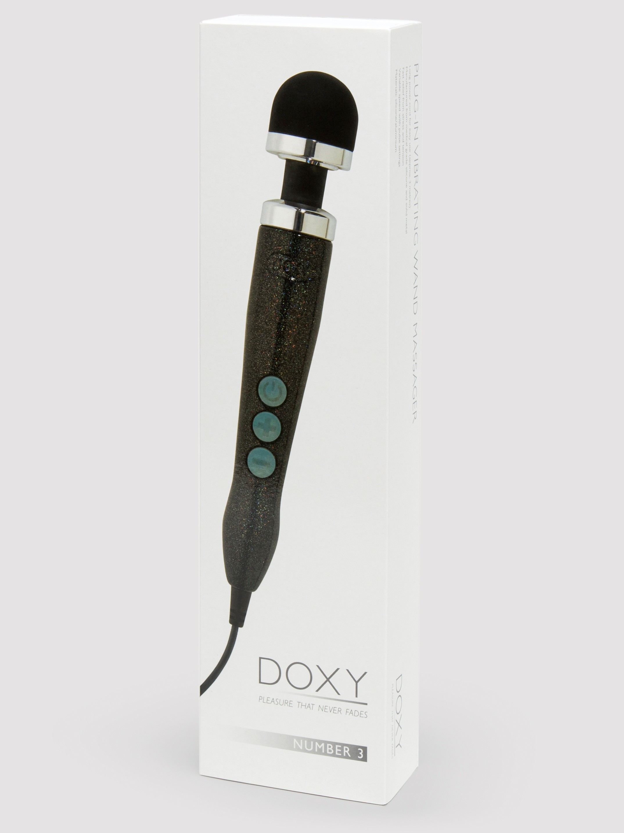 Doxy Number 3 Disco Extra Powerful Travel Wand Massager , Black, hi-res