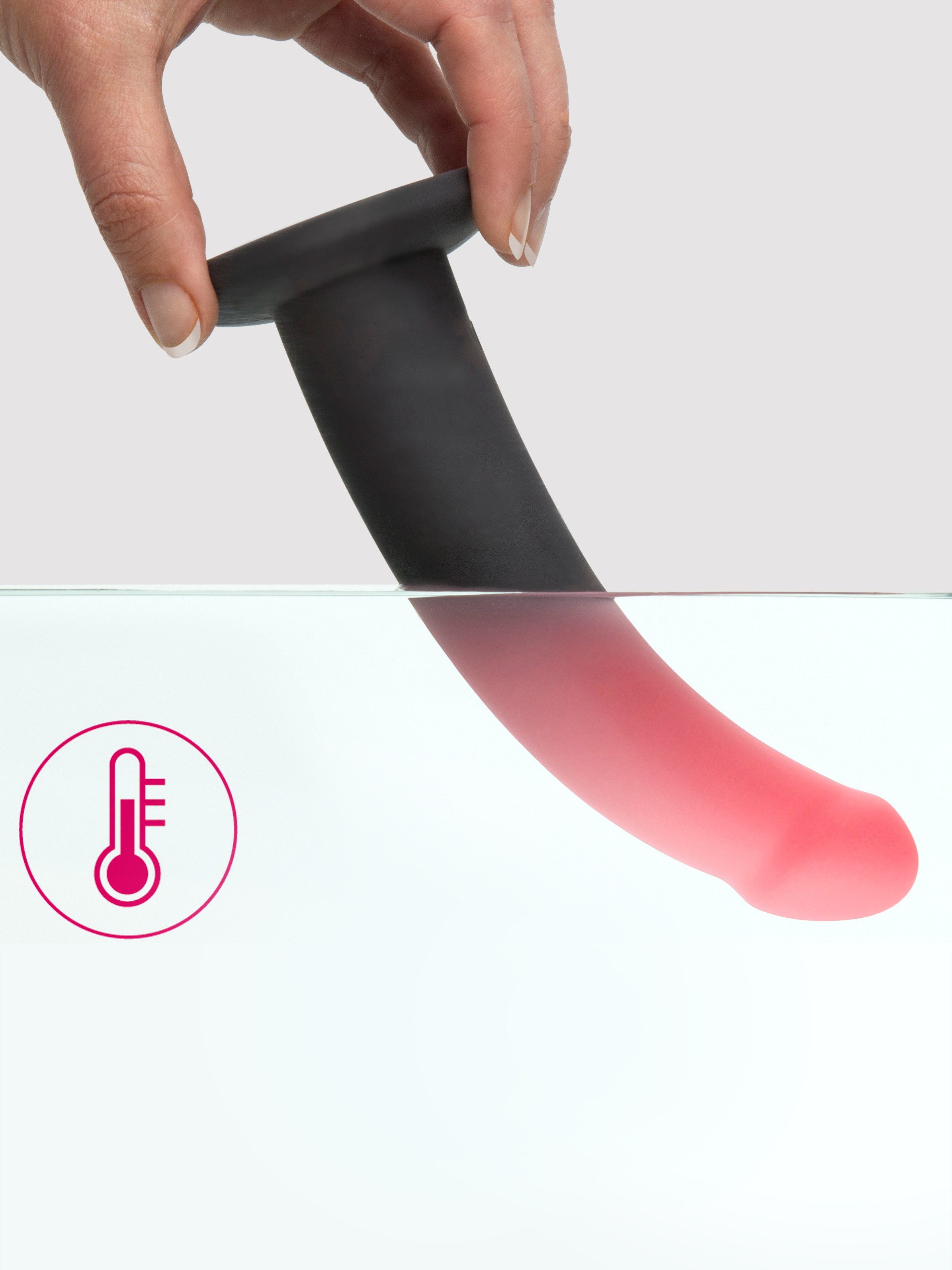 Lovehoney Colourplay Colour-Changing Silicone Dildo 7 Inch, Black, hi-res