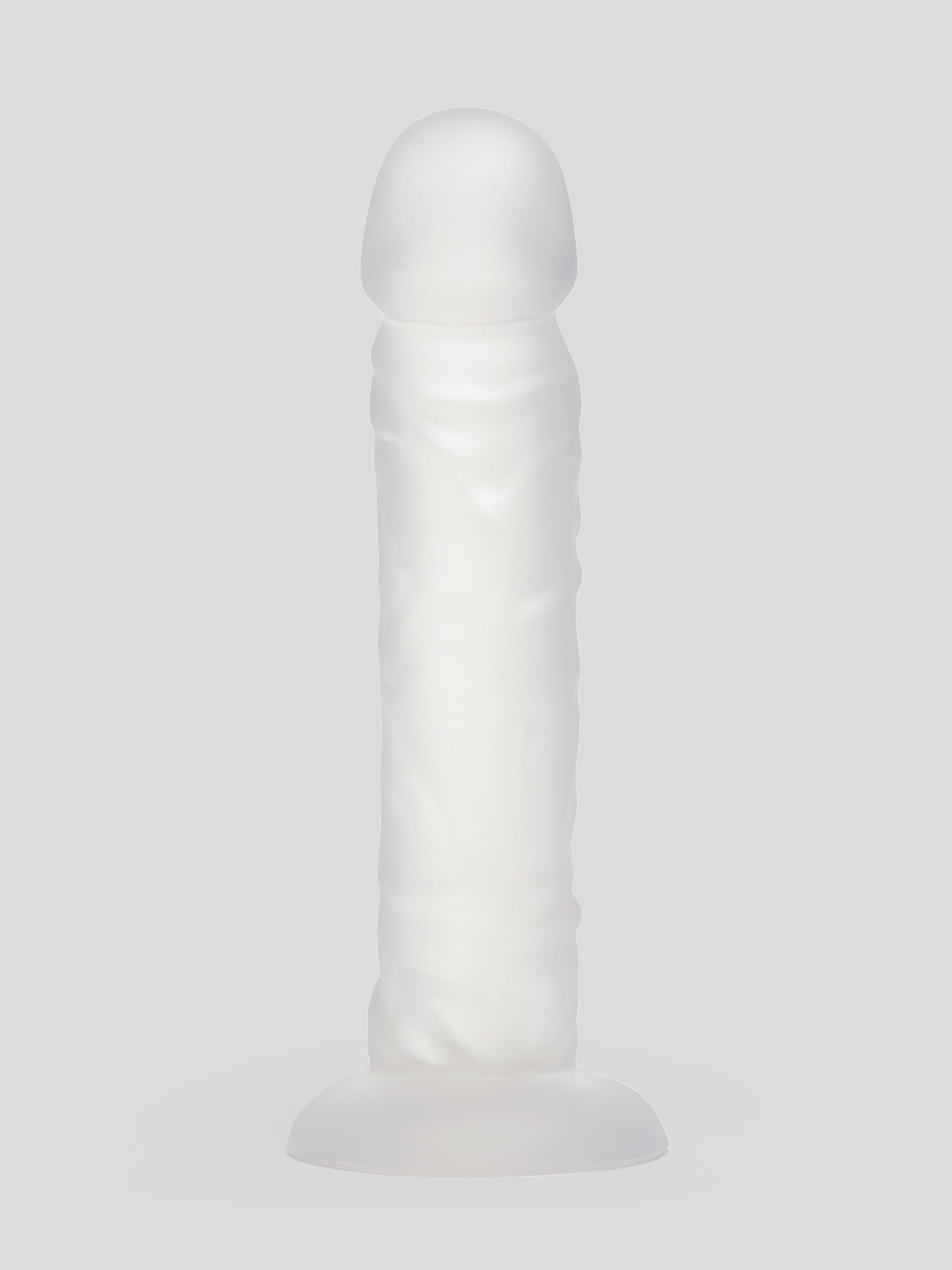 BASICS Clear Suction Cup Dildo 8 Inch, Clear, hi-res