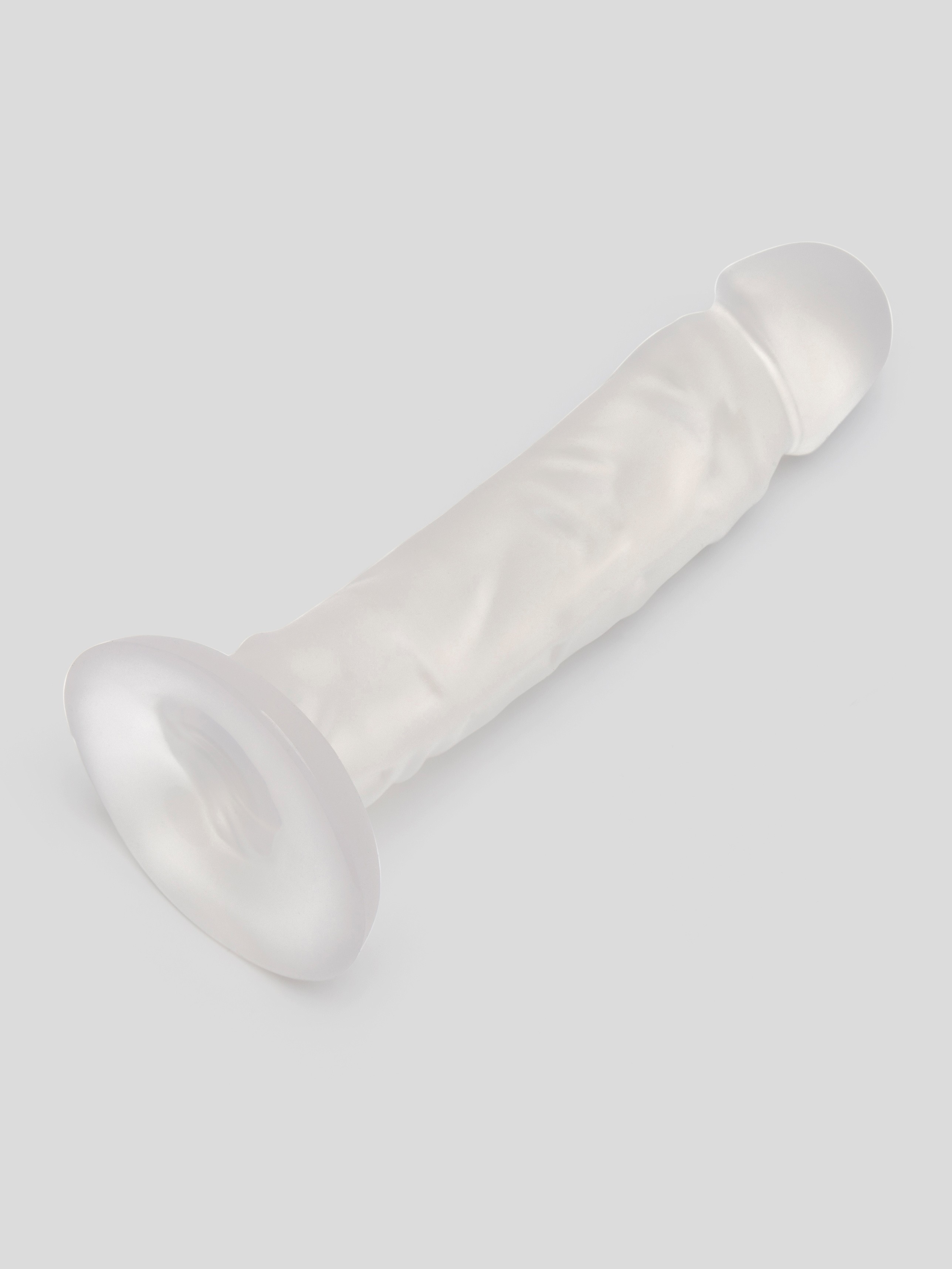 BASICS Clear Suction Cup Dildo 8 Inch, Clear, hi-res