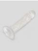 BASICS Clear Suction Cup Dildo 8 Inch, Clear, hi-res