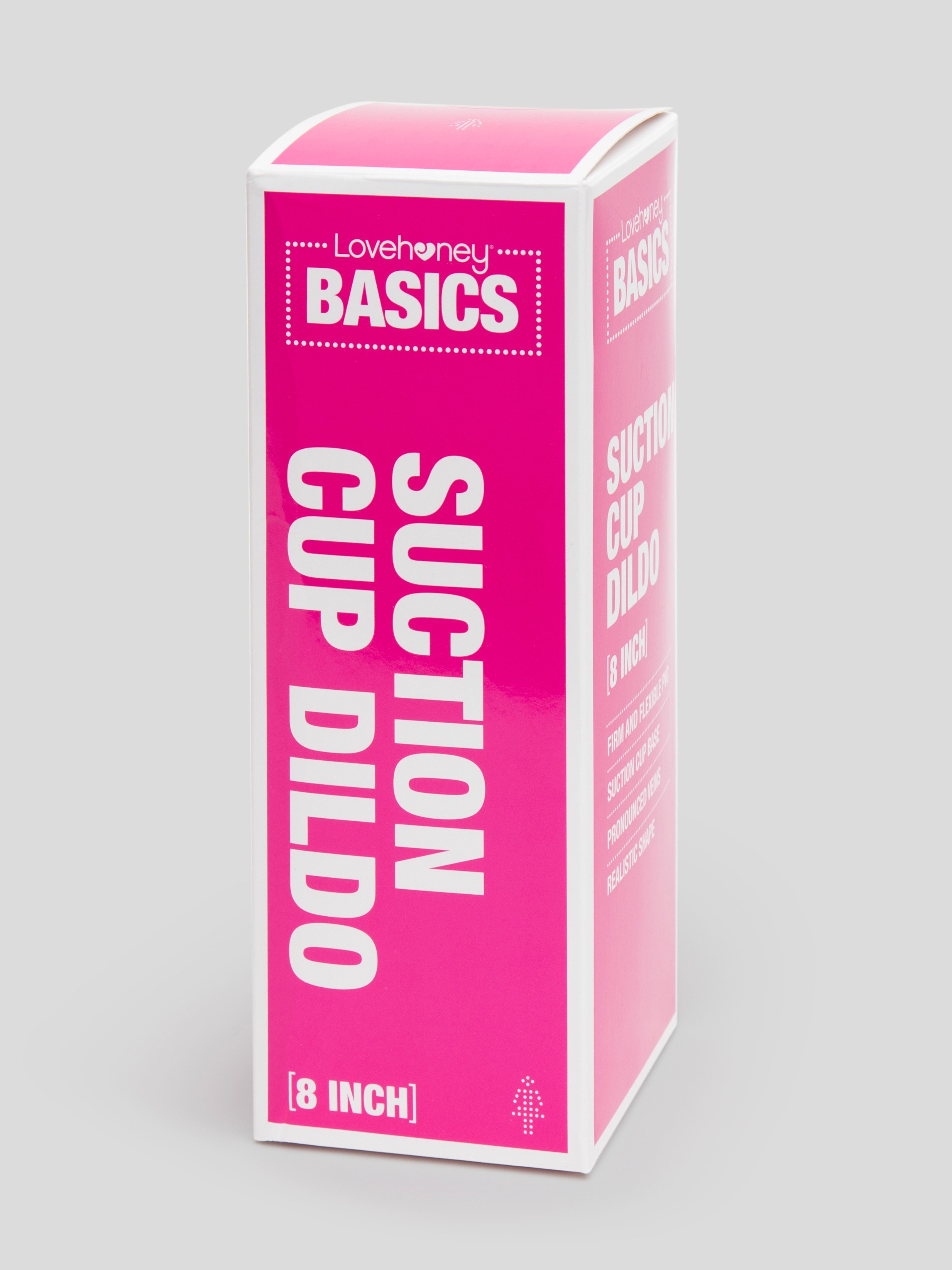 BASICS Clear Suction Cup Dildo 8 Inch, Clear, hi-res