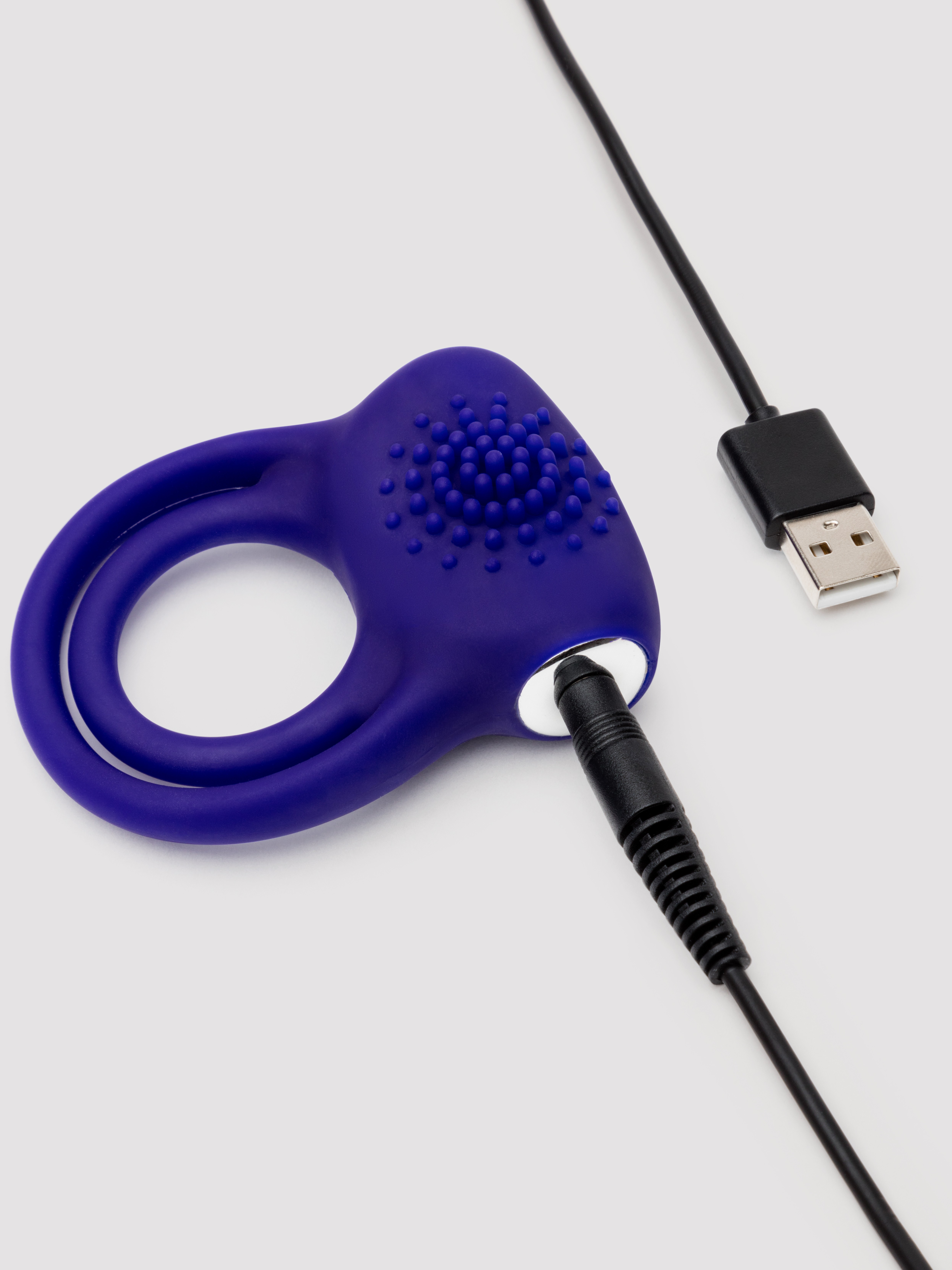 Lovehoney Bed Ringer Rechargeable Double Cock Ring, Purple, hi-res