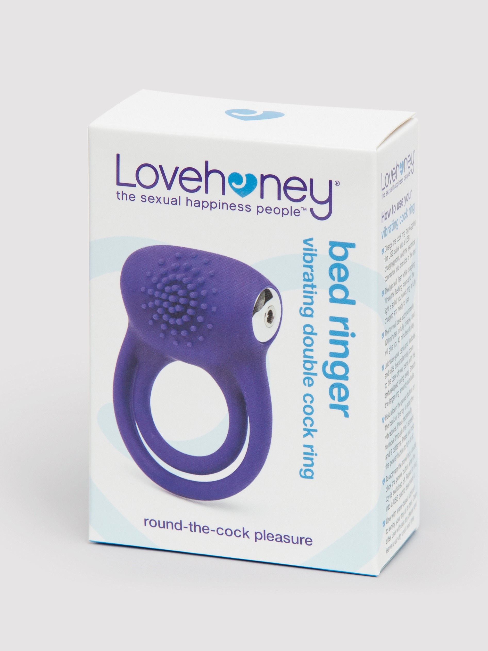 Lovehoney Bed Ringer Rechargeable Double Cock Ring, Purple, hi-res
