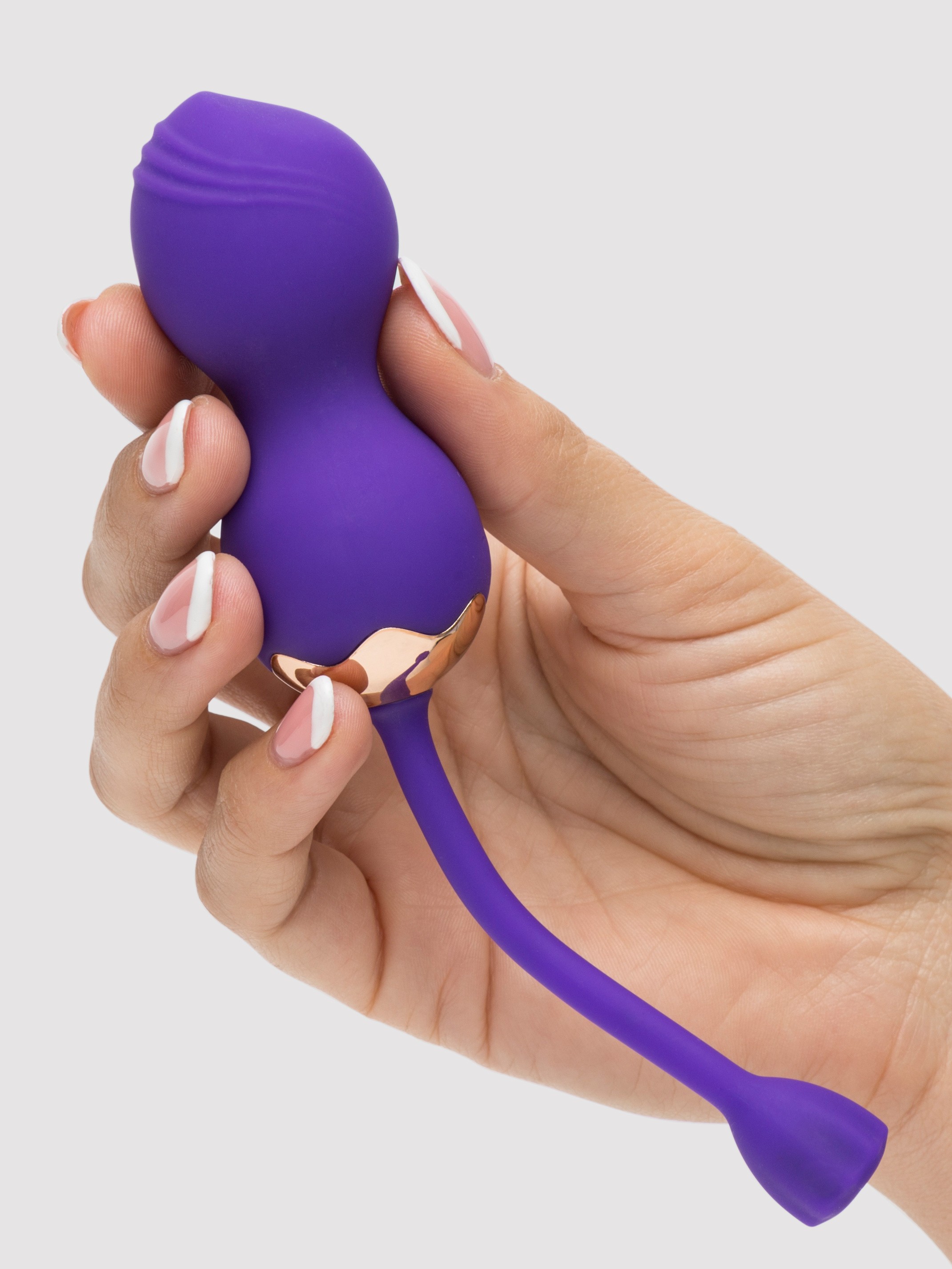 Lovehoney Super Squeeze Vibrating Double Kegel Balls 56g, Purple, hi-res