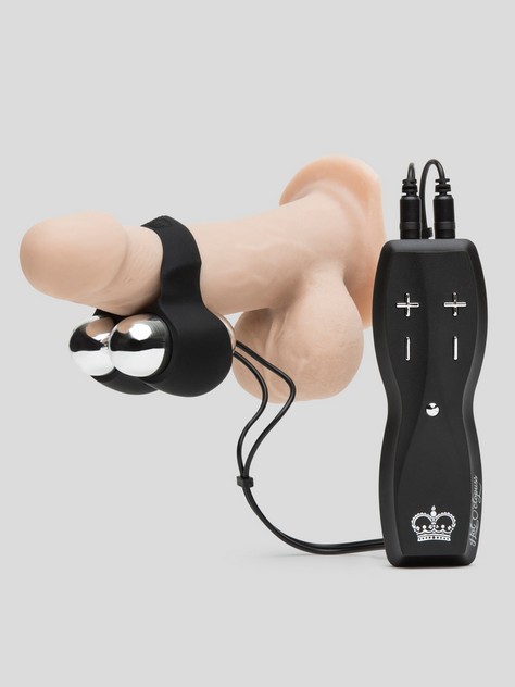 An innovative vibrator from male pleasure pioneers Hot Octopuss, Jett is all about the bass and treble. Two ultra-powerful vibrators with different frequencies thrum against the frenulum in 10 patterns of vibration with 6 sizzling intensities. Using patented Treble and Bass Technology, Jett's bullets are independently operated by the wired remote and work together to deliver a superb climax, hands-free. You can even get started when flaccid! Simply slide the stretchy silicone ring in place behind the head of the penis, then press and hold the power button to power on the Treble and Bass bullet vibrators. Use the plus and minus buttons to move through the 6 buzzier Treble vibration intensities and 6 rumblier Bass intensities separately until the pulsations hit you just right. Then tap the power button to enjoy any of the 10 vibration patterns on your way to your throbbing gland finale. For a comfortable fit, slick the sleeve with water-based lube before wear.