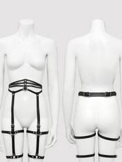 DOMINIX Deluxe Bein-Harness aus Leder, Schwarz, hi-res