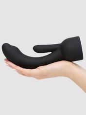 Doxy Number 3 Black Silicone Rabbit Wand Attachment , Black, hi-res