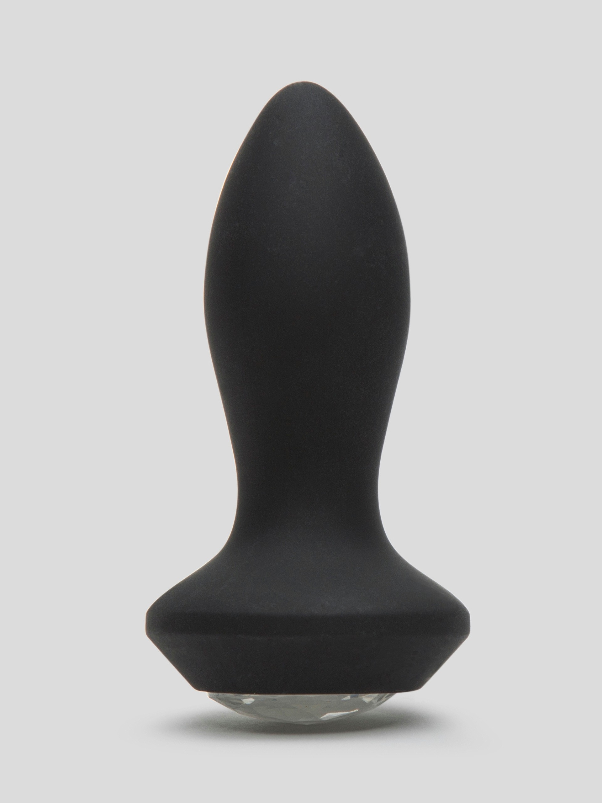 Power Gem Rechargeable Vibrating Silicone Butt Plug 2.5 Inch, Black, hi-res