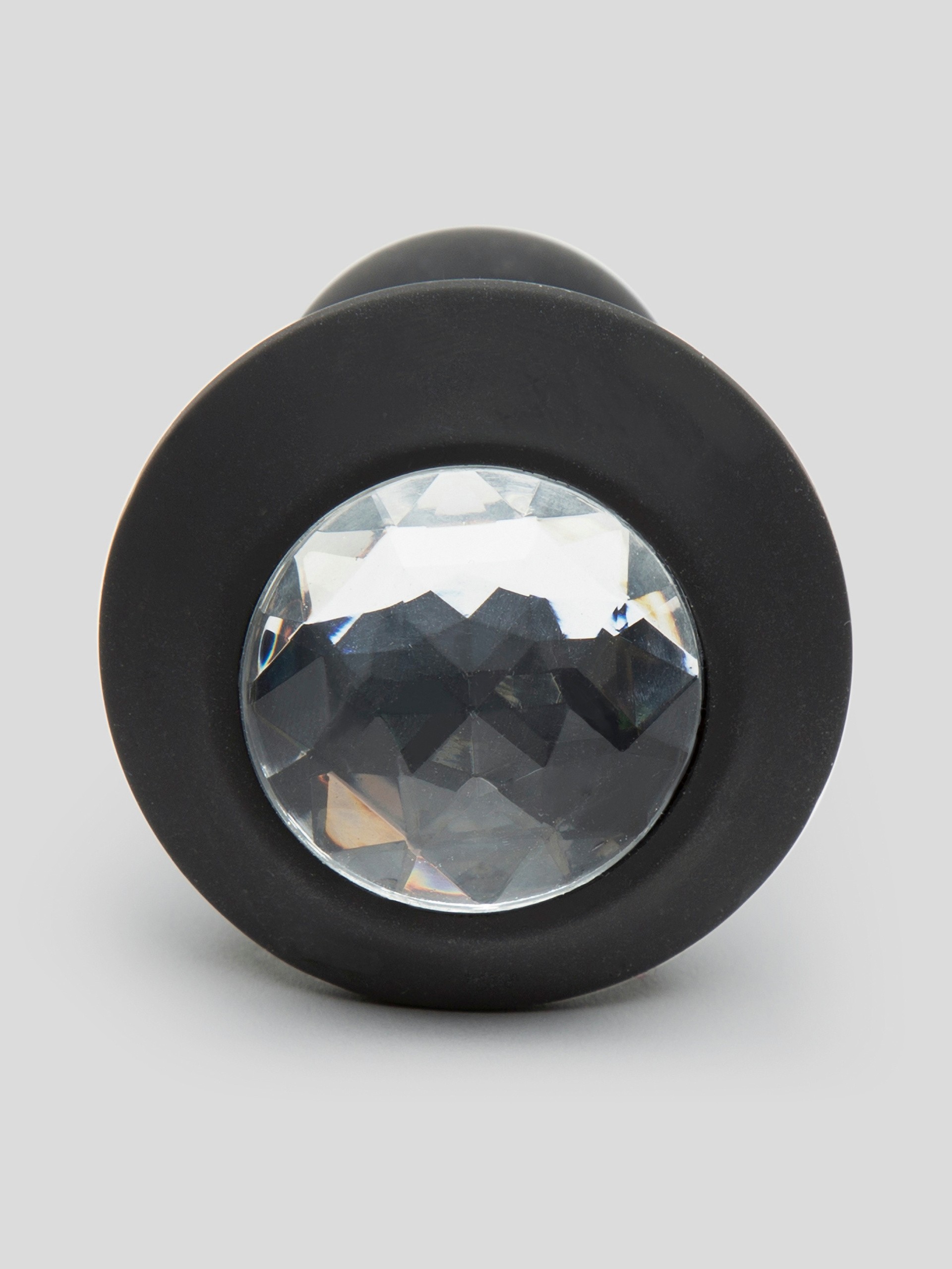 Power Gem Rechargeable Vibrating Silicone Butt Plug 2.5 Inch, Black, hi-res