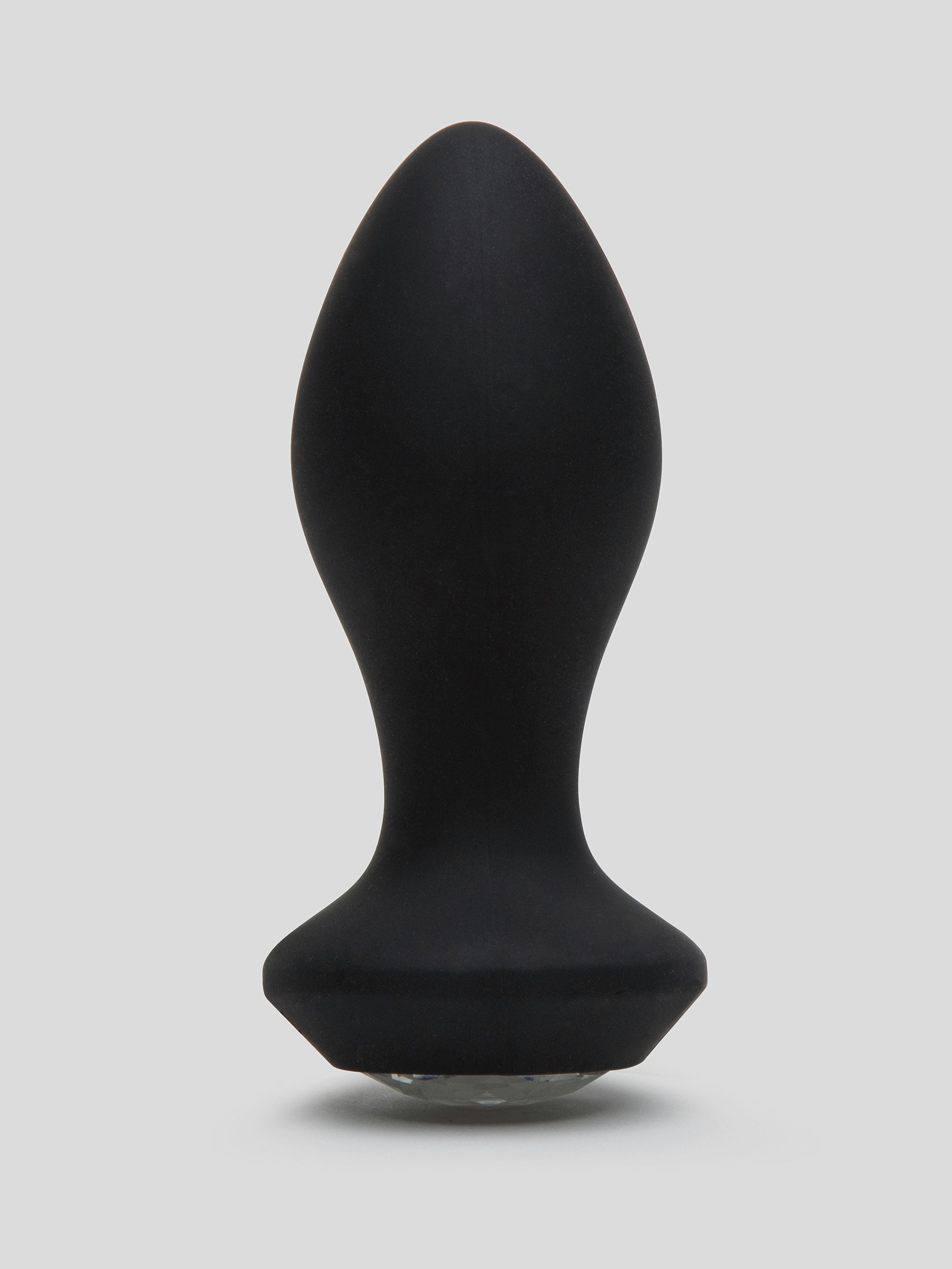 Power Gem Rechargeable Vibrating Silicone Butt Plug 3 Inch, Black, hi-res