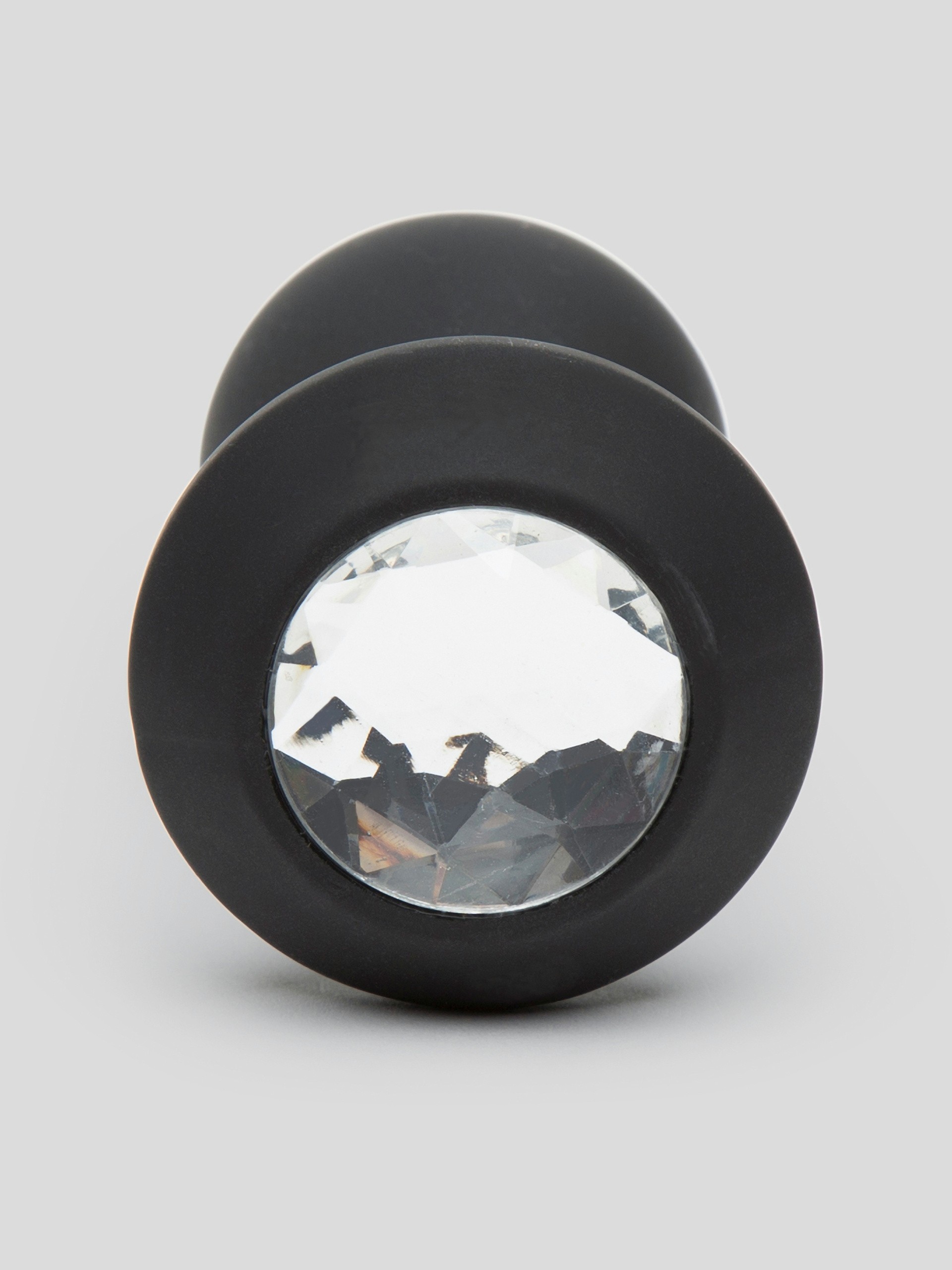 Power Gem Rechargeable Vibrating Silicone Butt Plug 3 Inch, Black, hi-res