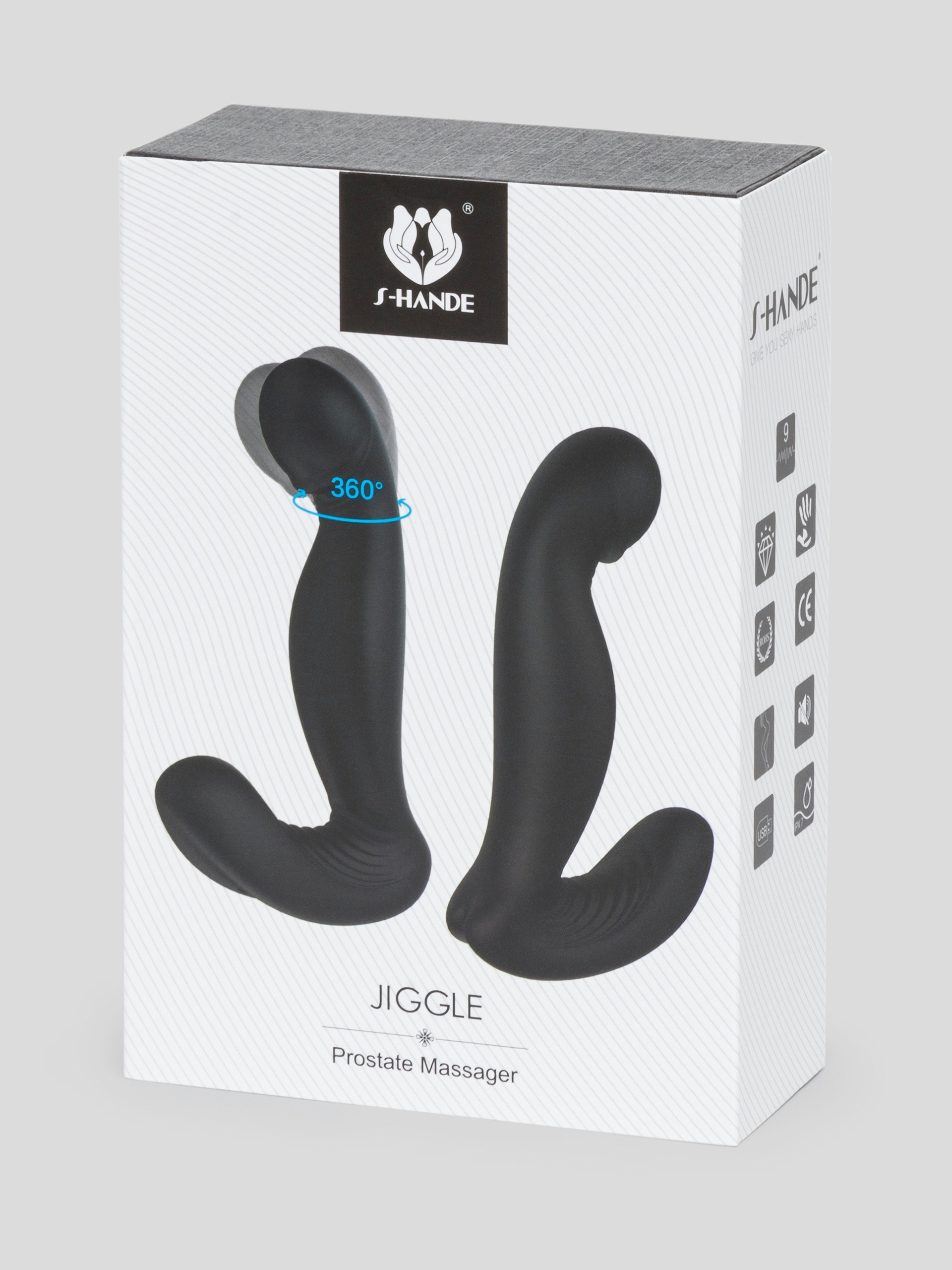 Rotating Rechargeable Vibrating Prostate Massager, Black, hi-res