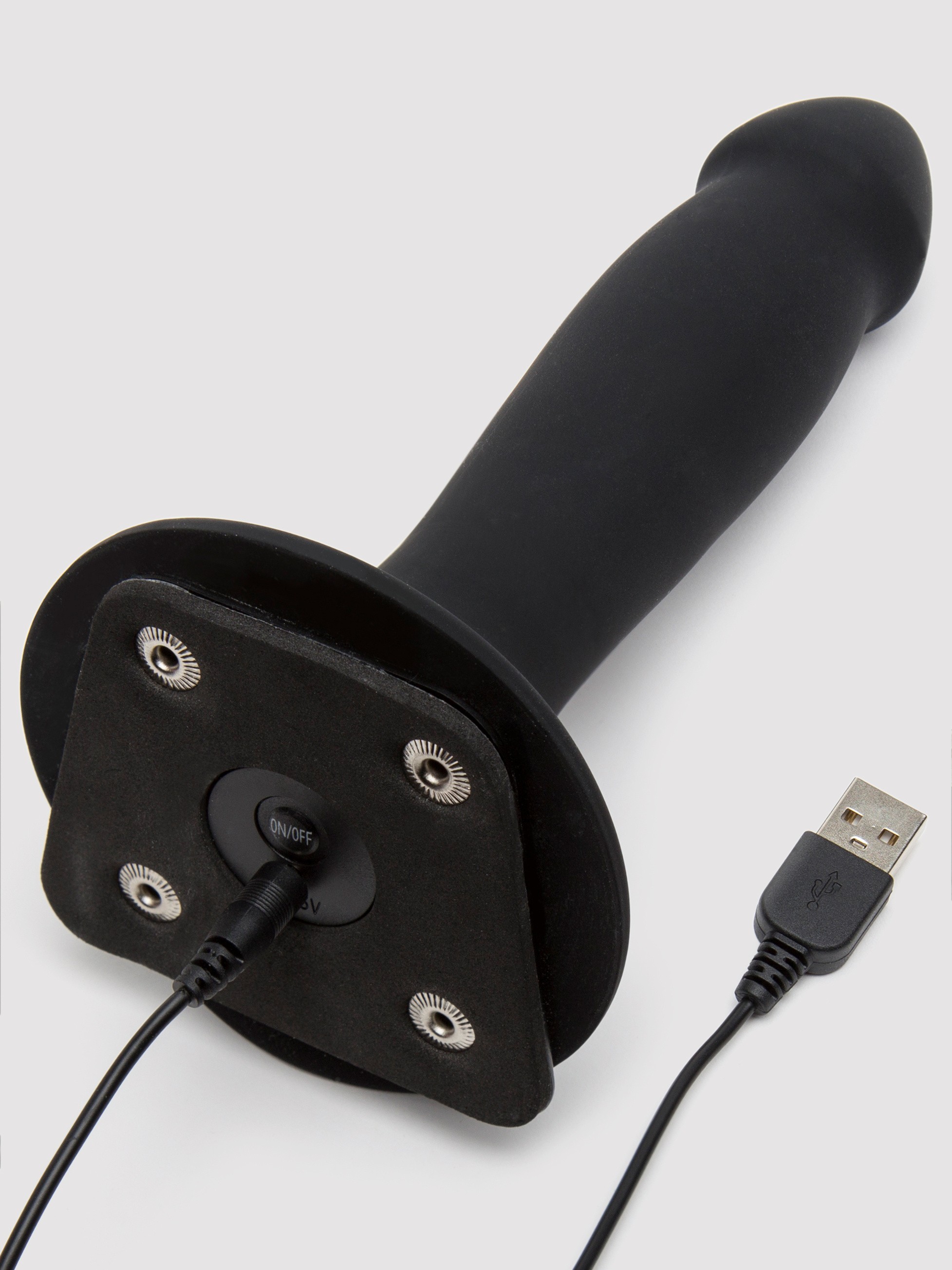 Doc Johnson Vac-U-Lock Remote Control Realistic 6 Inch Strap-On Harness Kit, Black, hi-res